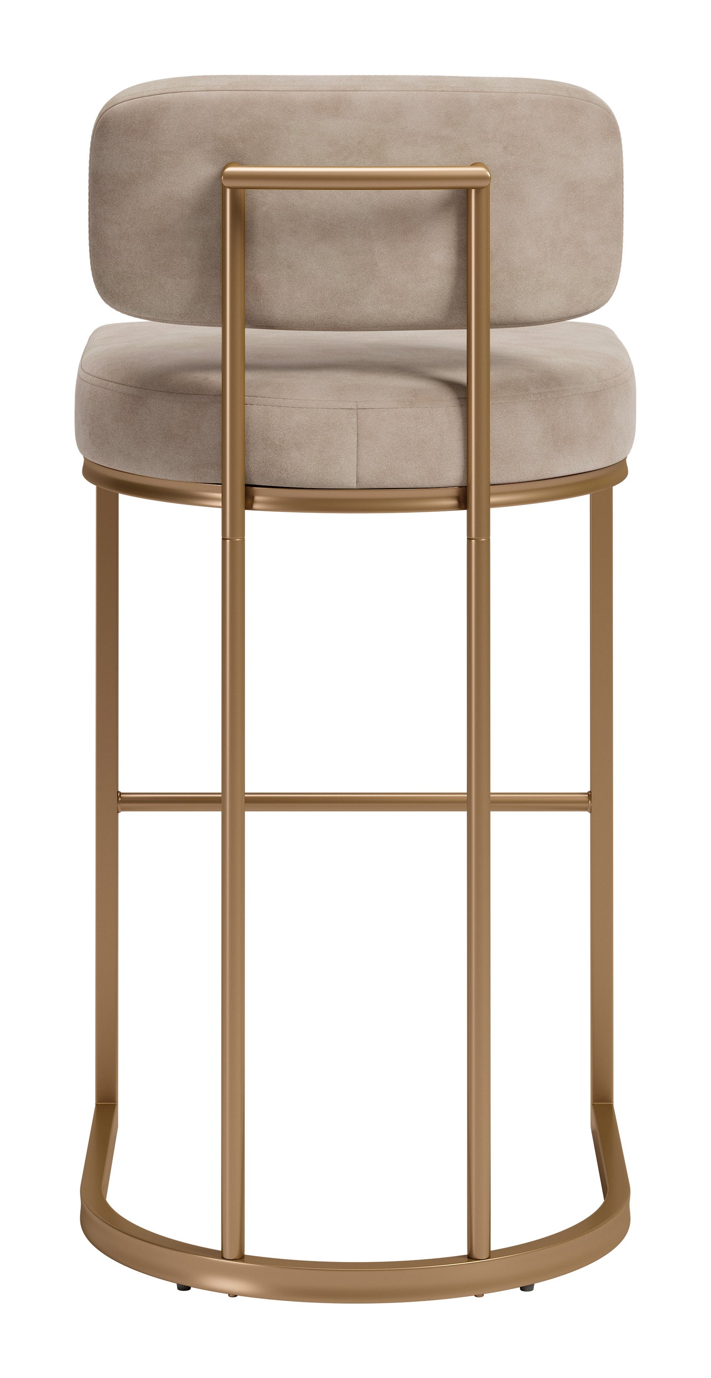 Velar Barstool (Set of 2) Beige & Bronze - 4