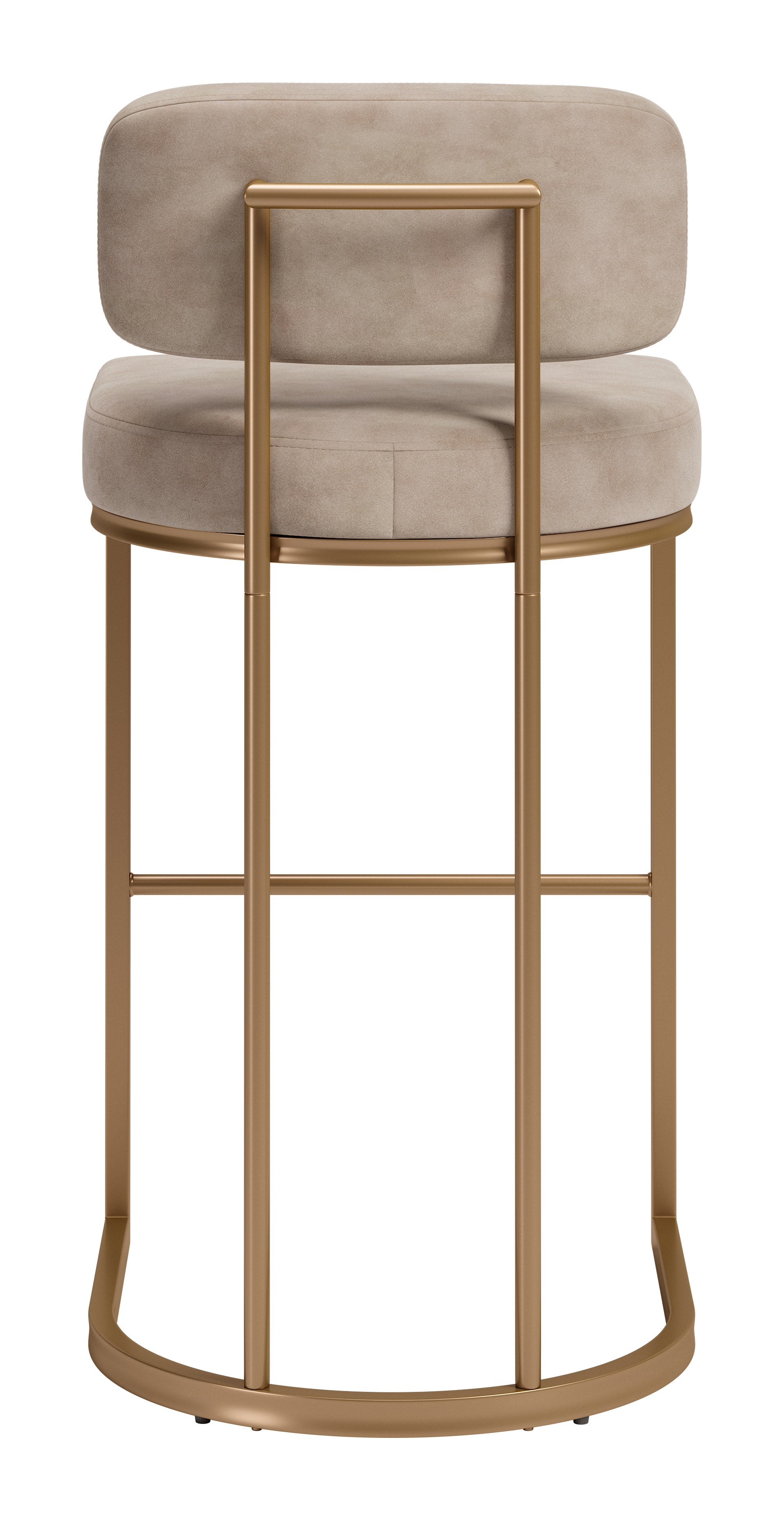 Velar Barstool (Set of 2) Beige & Bronze - 4