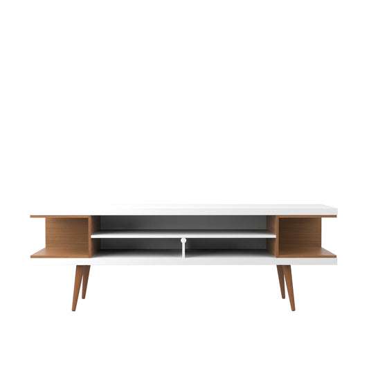 Utopia Contemporary Modern 70" TV Stand in Maple Cream and White 19752