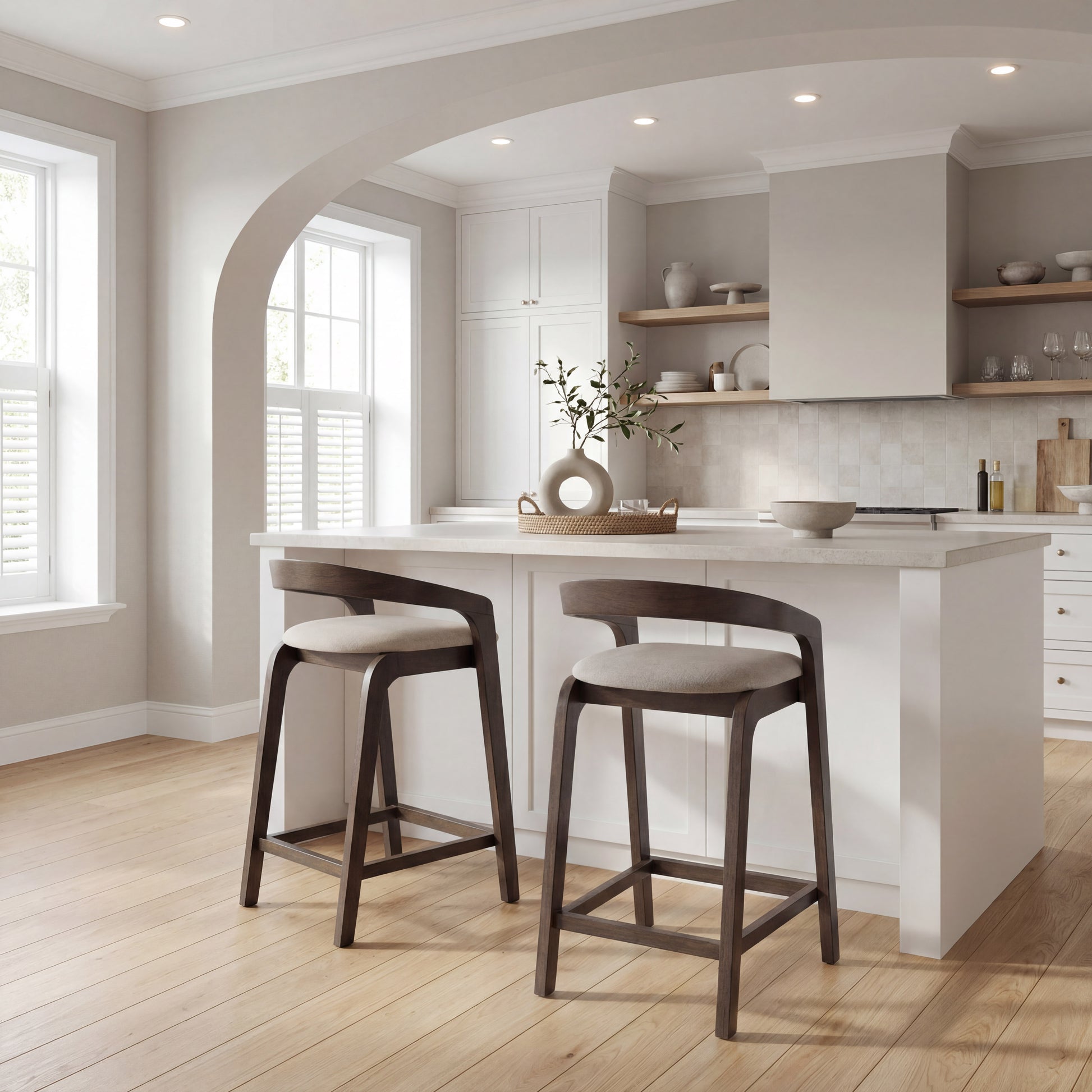 Troy Counter Stool (Set of 2) Dove Gray & Espresso - 10
