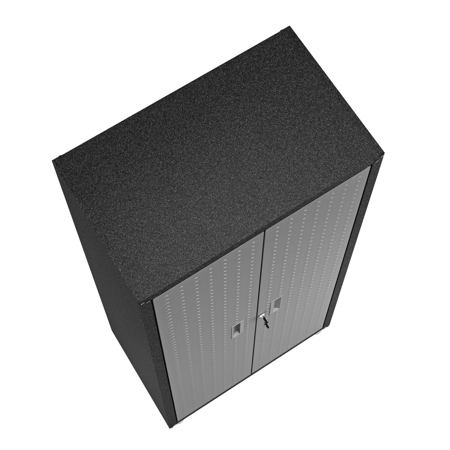Manhattan Comfort Fortress Textured Metal 75.4" Garage Cabinet with 4 Adjustable Shelves in Grey 1GMCF