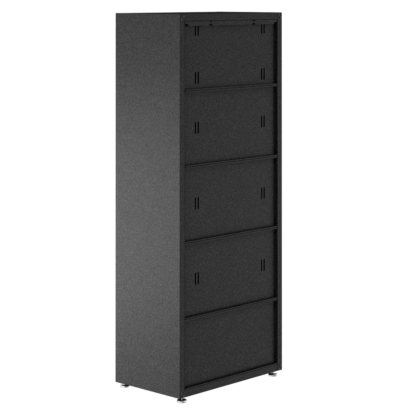 Manhattan Comfort Fortress Textured Metal 75.4" Garage Cabinet with 4 Adjustable Shelves in Grey 1GMCF