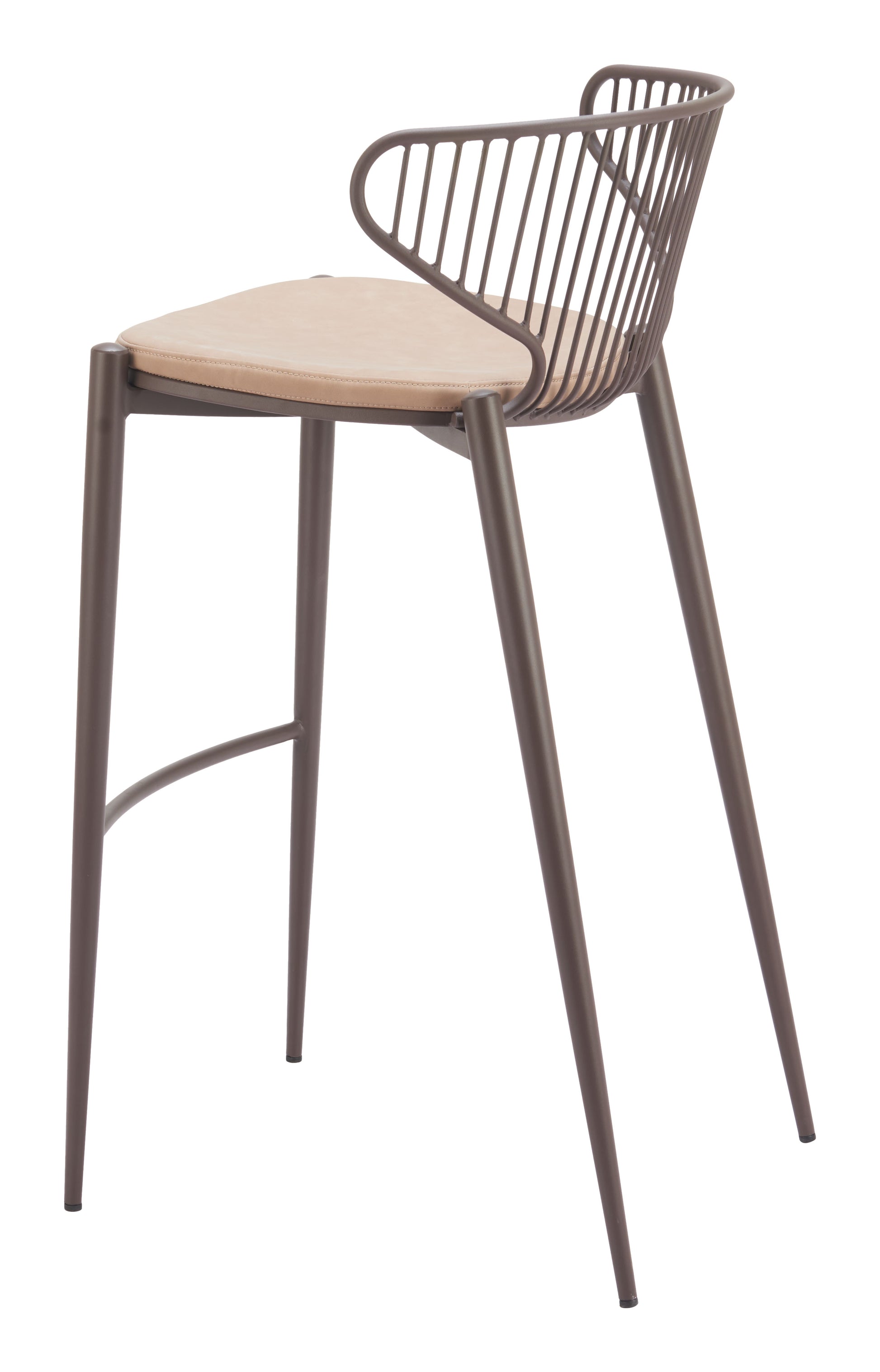Silues Barstool (Set of 2) Taupe & Brown - 5