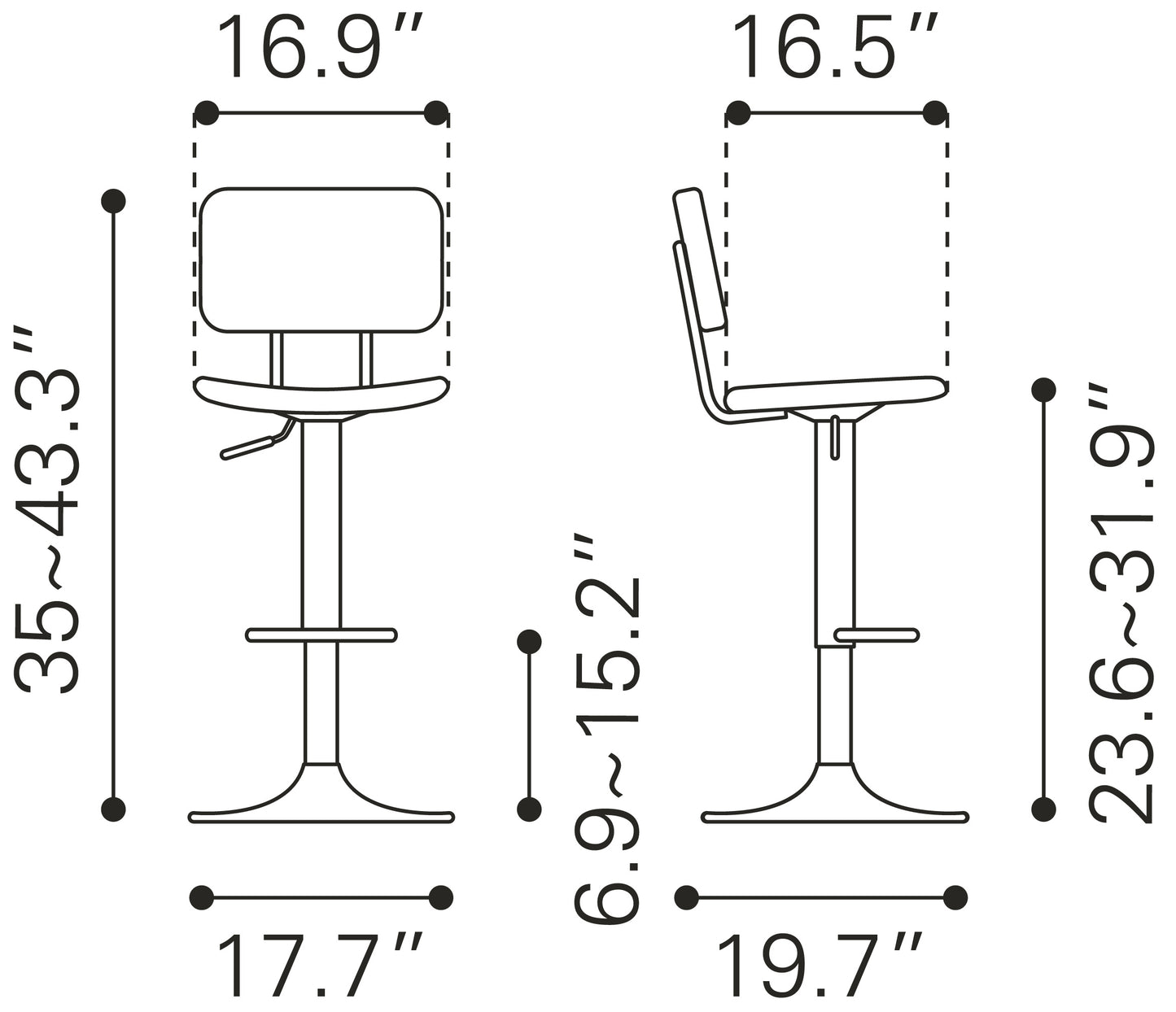 Holden Barstool Vintage Brown & Dark Bronze