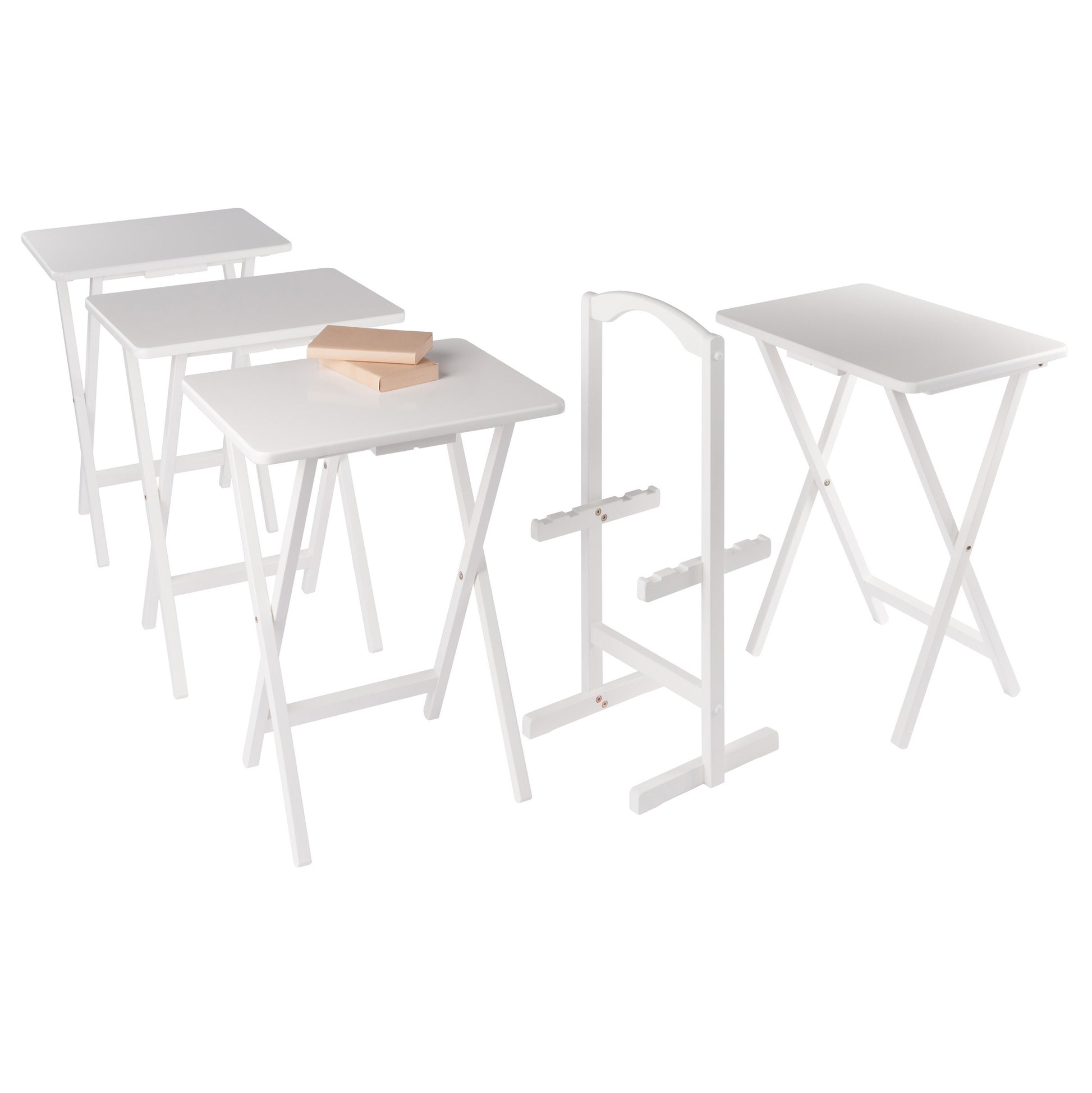 Alex 5-Pc Snack Table Set, White