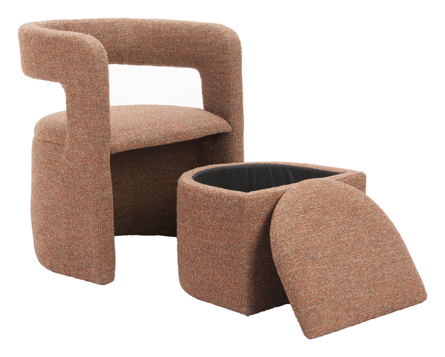 Atria Accent Chair & Ottoman Tawny Brown - 8