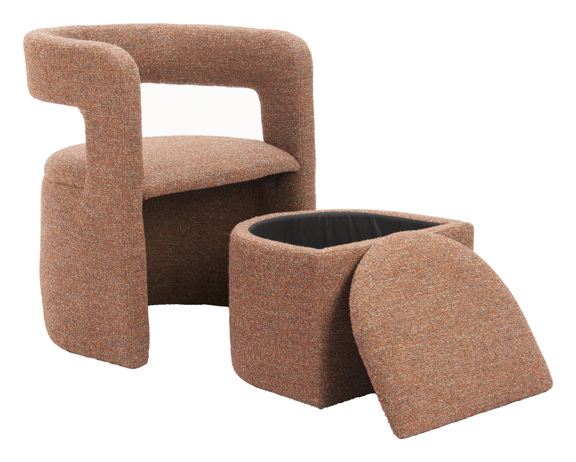 Atria Accent Chair & Ottoman Tawny Brown - 8