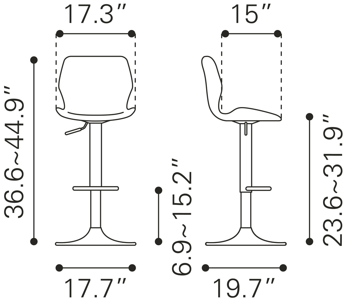 Seth Barstool Vintage Brown & Dark Bronze