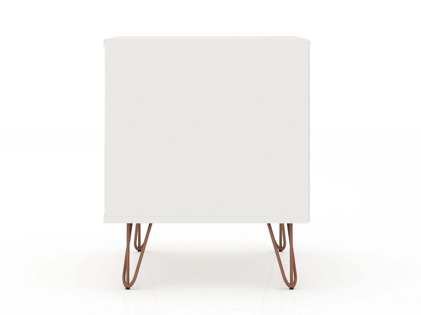 Manhattan Comfort Rockefeller 1-Drawer White Nightstand (Set of 2) 2-101GMC1