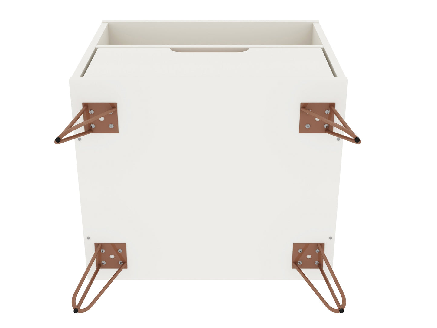 Manhattan Comfort Rockefeller 1-Drawer White Nightstand (Set of 2) 2-101GMC1
