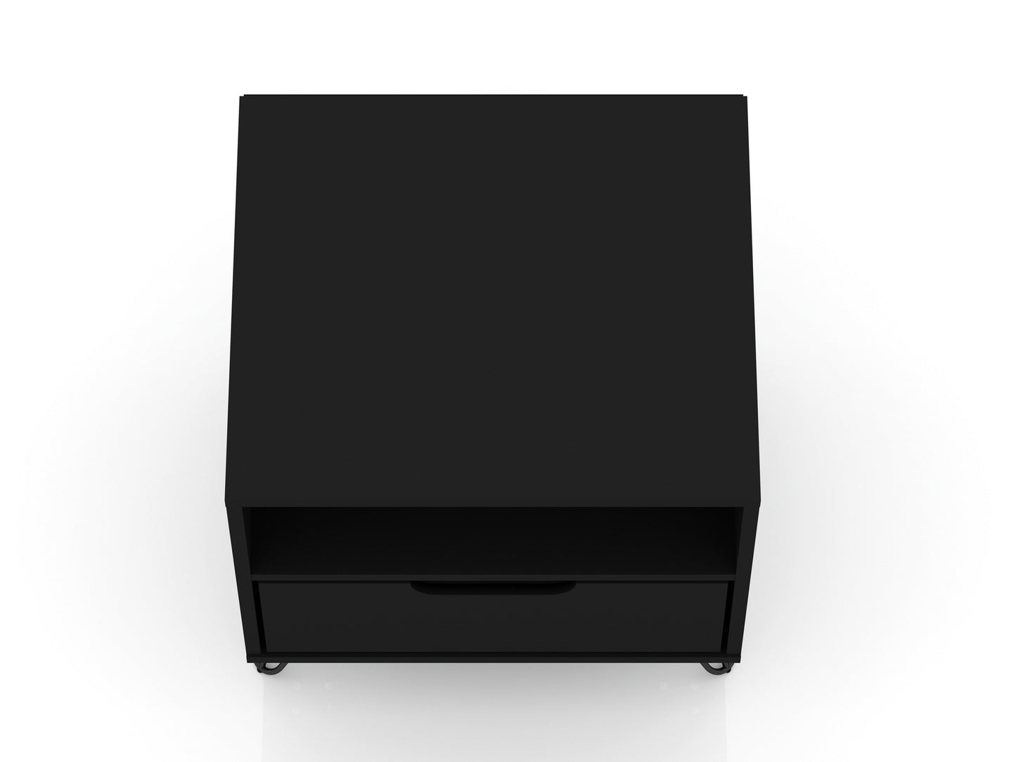 Manhattan Comfort Rockefeller 1-Drawer Black Nightstand (Set of 2) 2-101GMC2