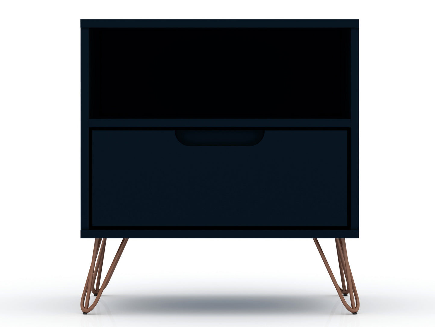 Rockefeller Mid-Century Modern 20" Nightstand in Midnight Blue (1-Drawer) - Set of 2 2-101GMC4