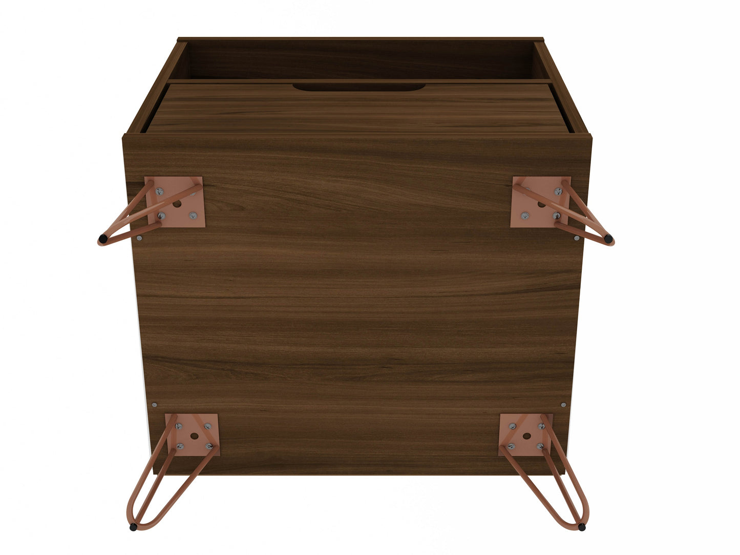 Rockefeller Mid-Century Modern 20" Nightstand in Chestnut Brown (1-Drawer) - Set of 2 2-101GMC5