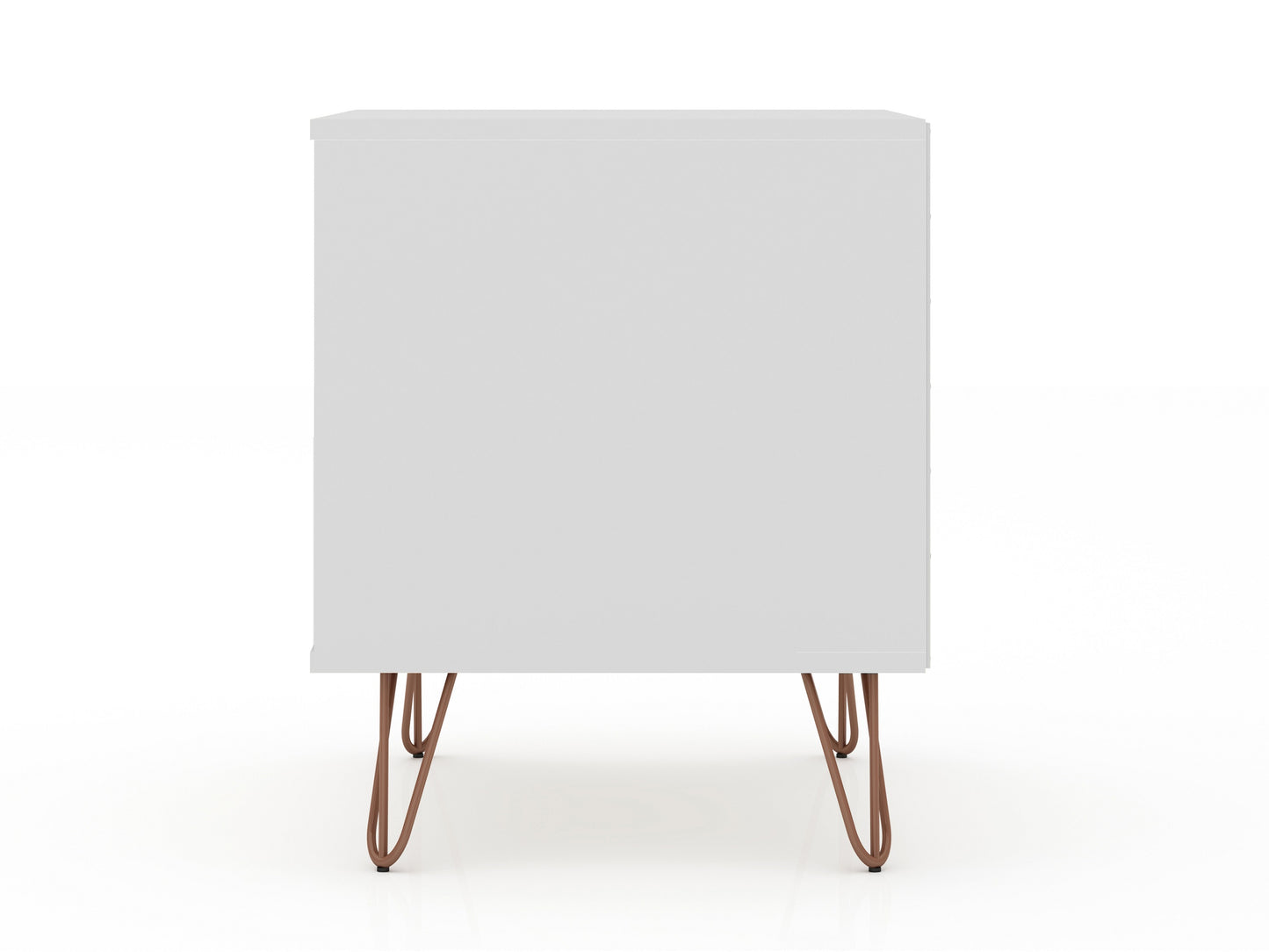 Manhattan Comfort Rockefeller 2-Drawer White Nightstand (Set of 2) 2-102GMC1