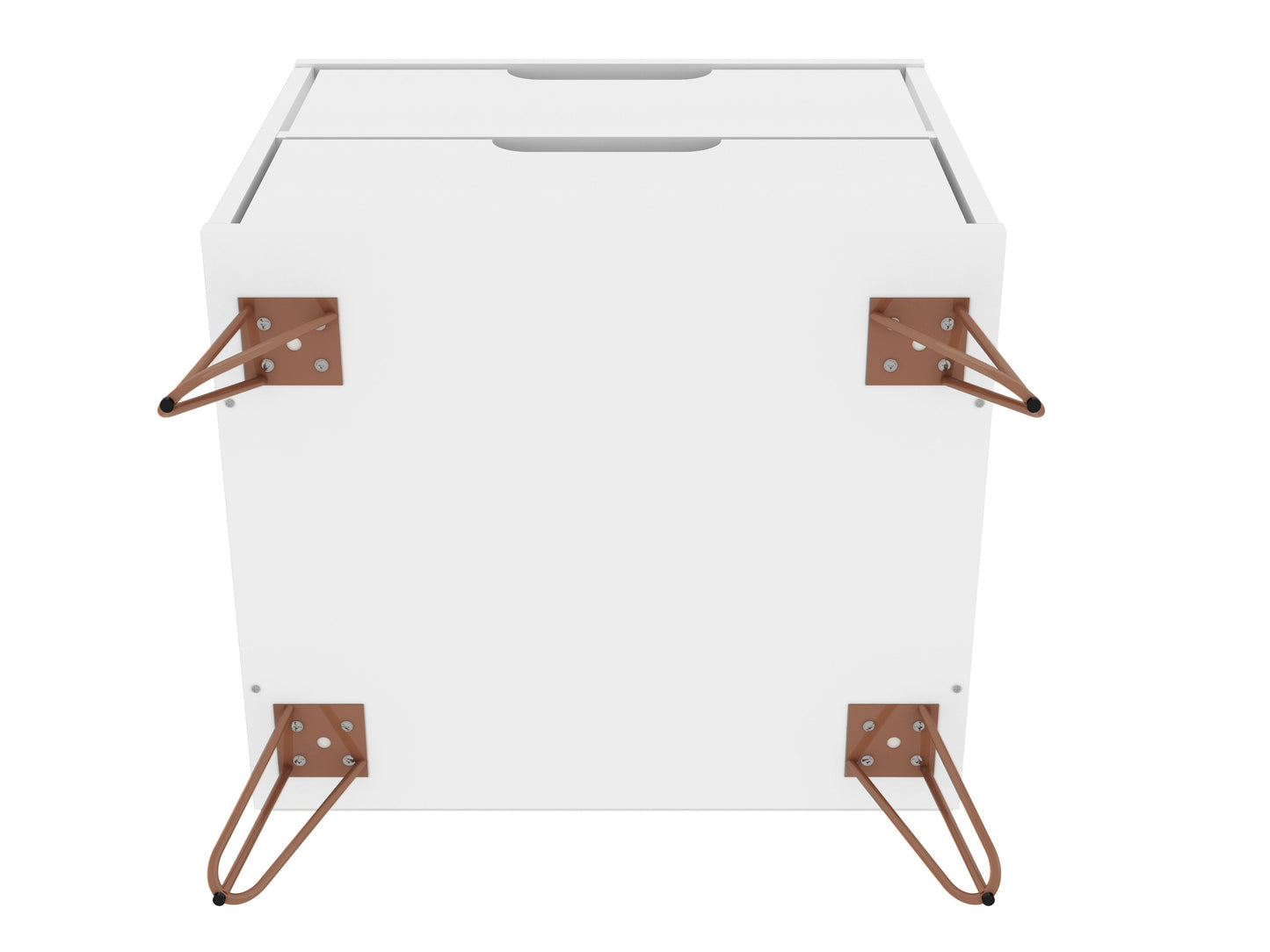 Manhattan Comfort Rockefeller 2-Drawer White Nightstand (Set of 2) 2-102GMC1