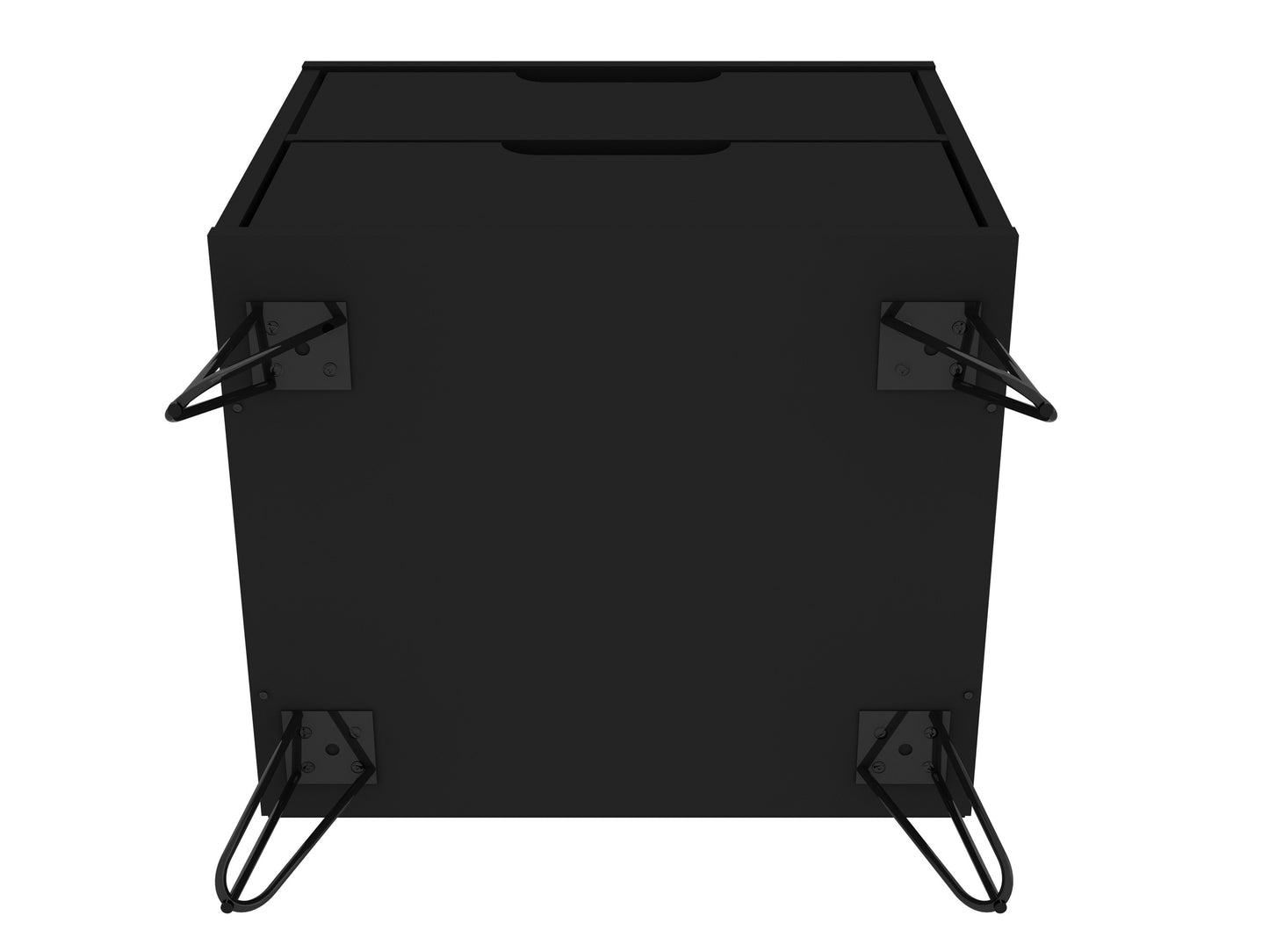 Manhattan Comfort Rockefeller 2-Drawer Black Nightstand (Set of 2) 2-102GMC2