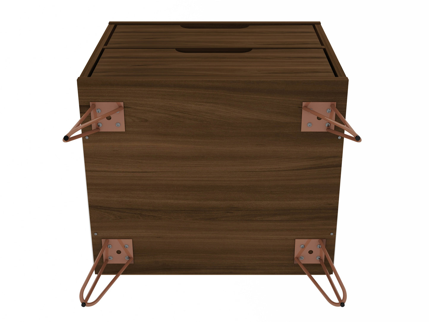 Rockefeller Mid-Century Modern 20" Nightstand in Chestnut Brown (2-Drawer) - Set of 2 2-102GMC5