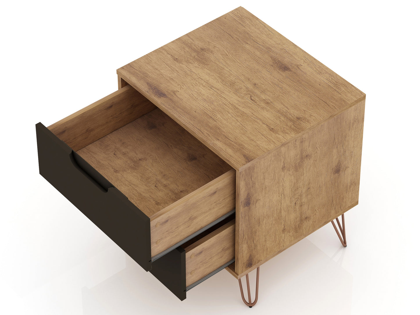 Rockefeller Mid-Century Modern 20" Nightstand in Gray (2-Drawer) - Set of 2 2-102GMC7