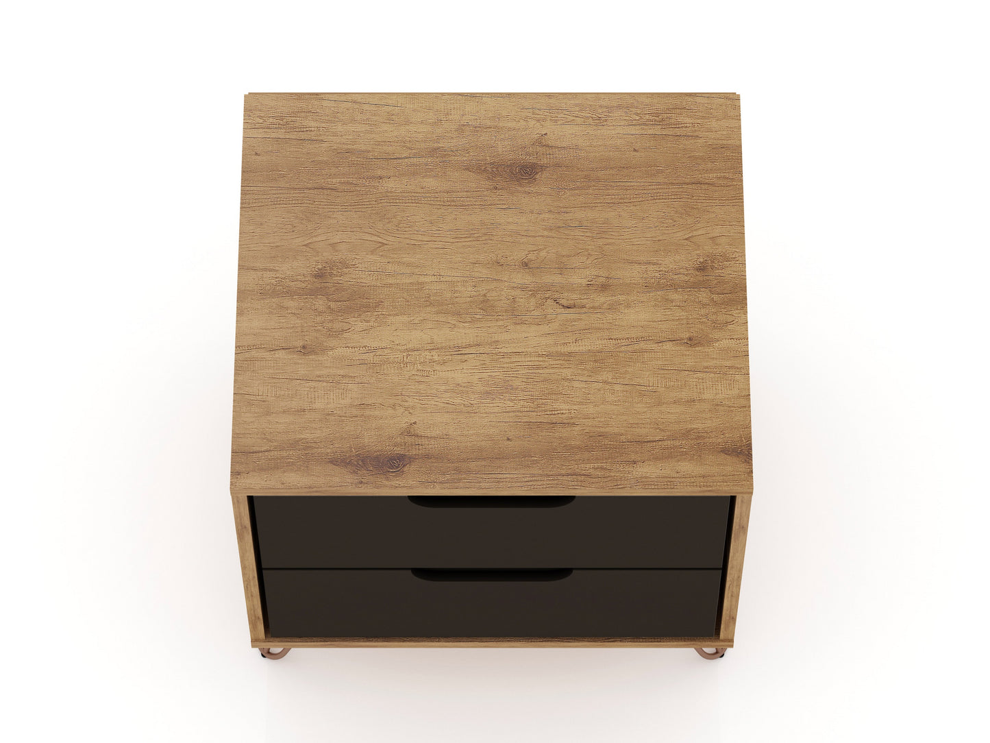Rockefeller Mid-Century Modern 20" Nightstand in Gray (2-Drawer) - Set of 2 2-102GMC7