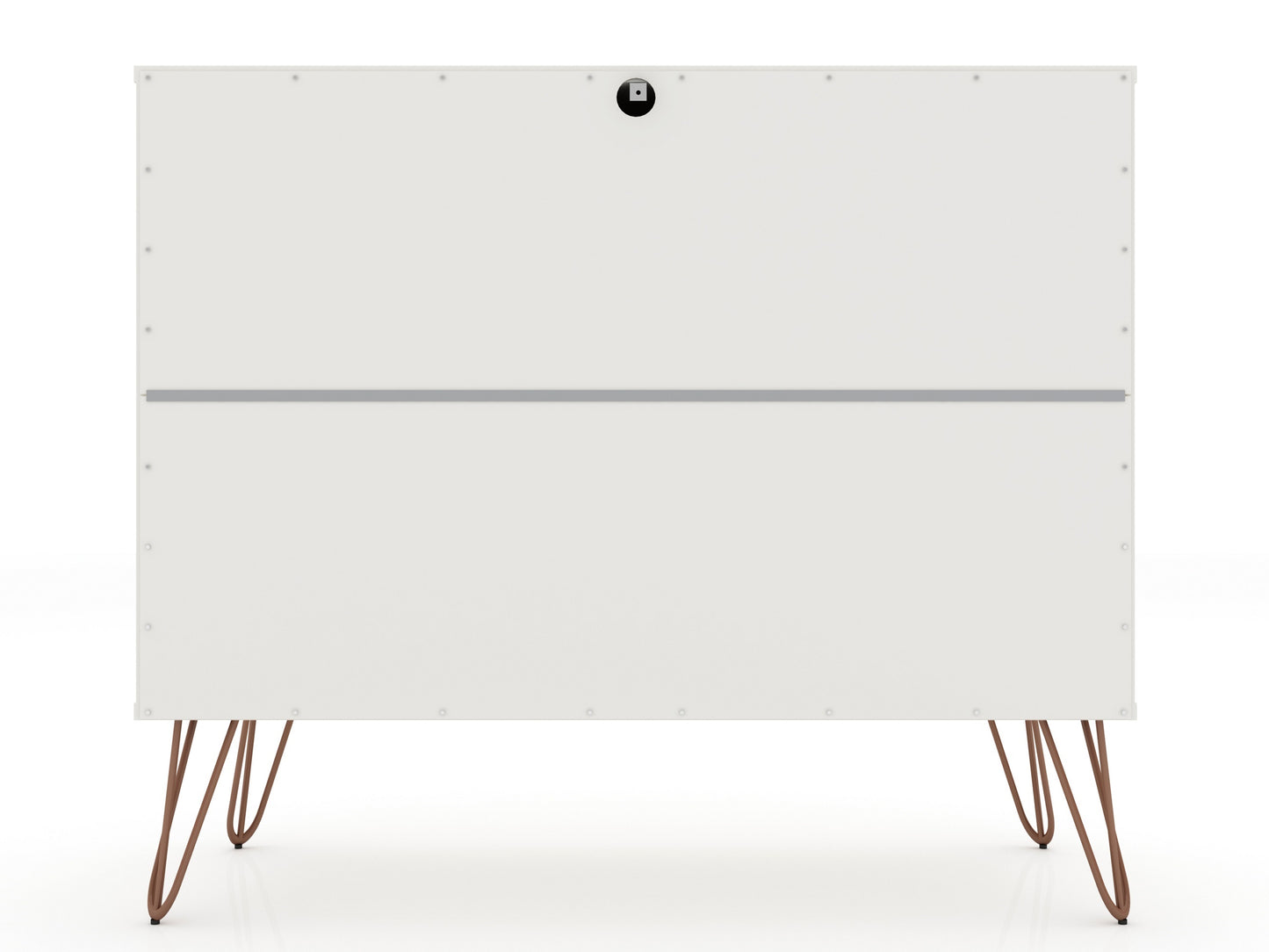 Manhattan Comfort Rockefeller 3-Drawer White Dresser (Set of 2) 2-103GMC1