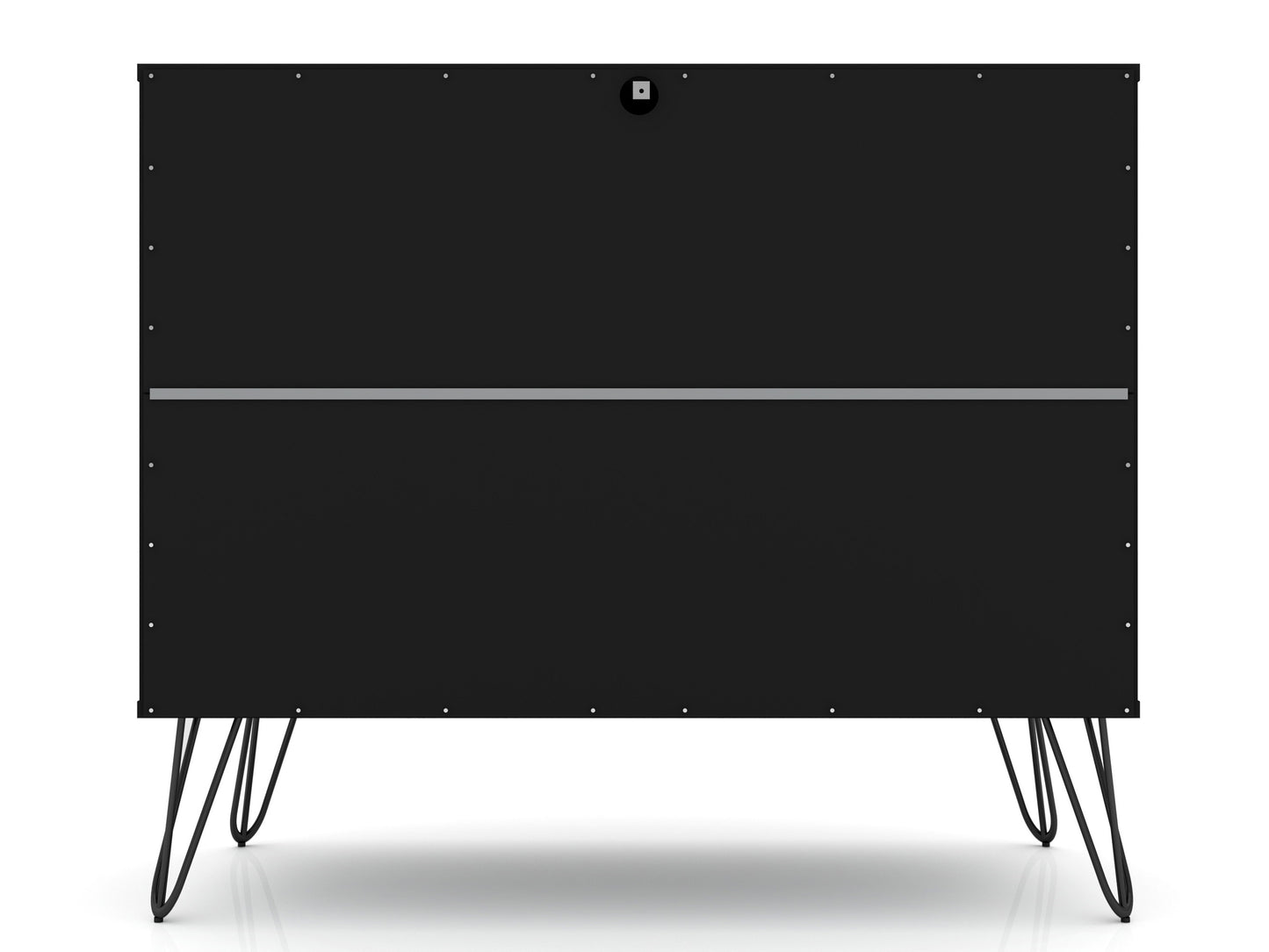 Manhattan Comfort Rockefeller 3-Drawer Black Dresser (Set of 2) 2-103GMC2