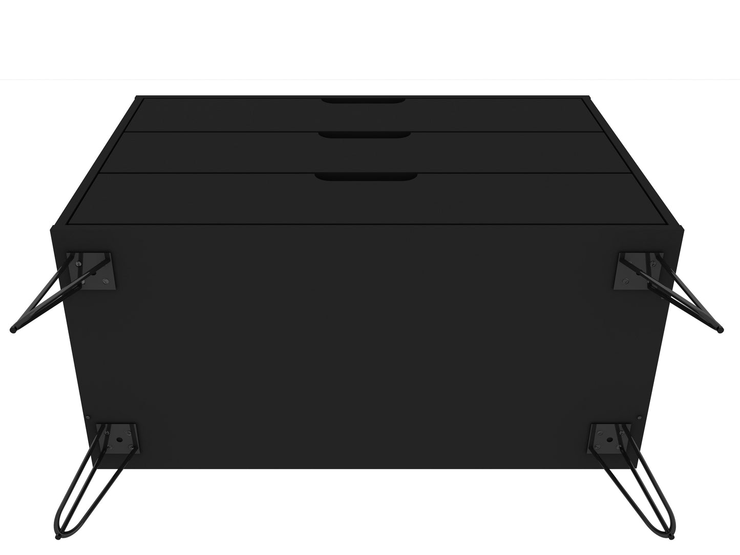 Manhattan Comfort Rockefeller 3-Drawer Black Dresser (Set of 2) 2-103GMC2
