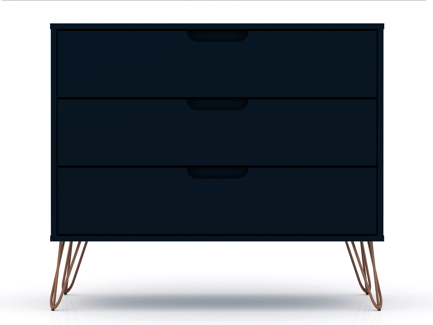 Rockefeller Mid-Century Modern 35" Dresser in Midnight Blue (3-Drawer) - Set of 2 2-103GMC4
