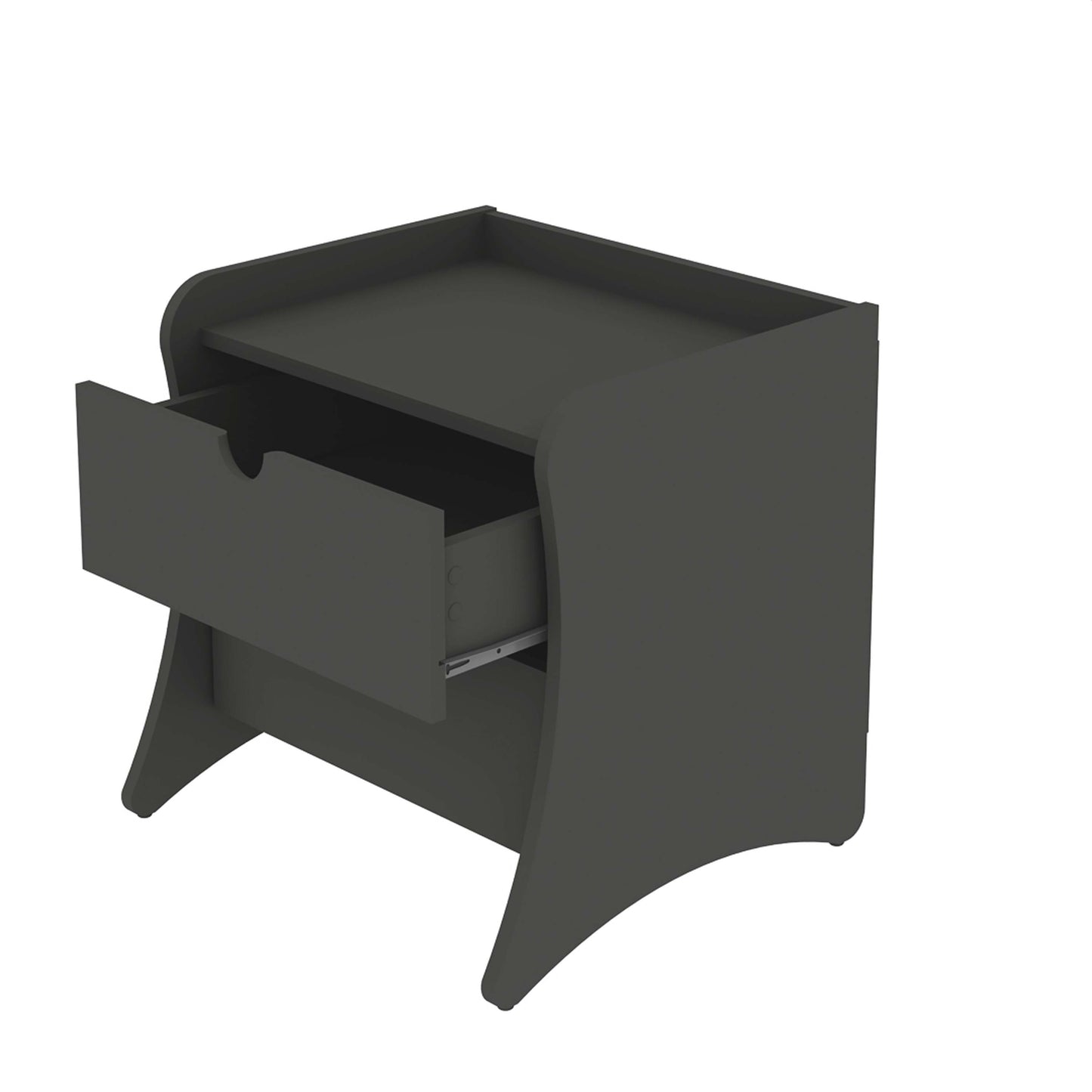 Manhattan Comfort Coney Mid-Century Modern 2-Drawer Nightstand in Grey (Set of 2) 2-181GMC9