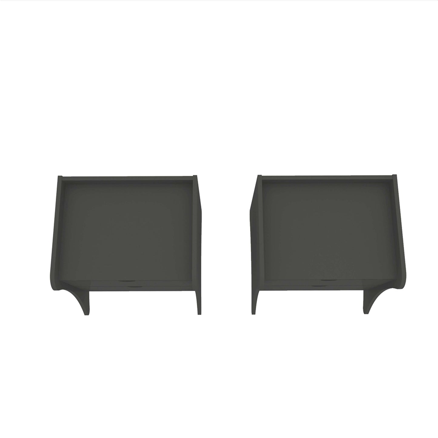 Manhattan Comfort Coney Mid-Century Modern 2-Drawer Nightstand in Grey (Set of 2) 2-181GMC9