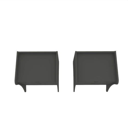 Manhattan Comfort Coney Mid-Century Modern 2-Drawer Nightstand in Grey (Set of 2) 2-181GMC9