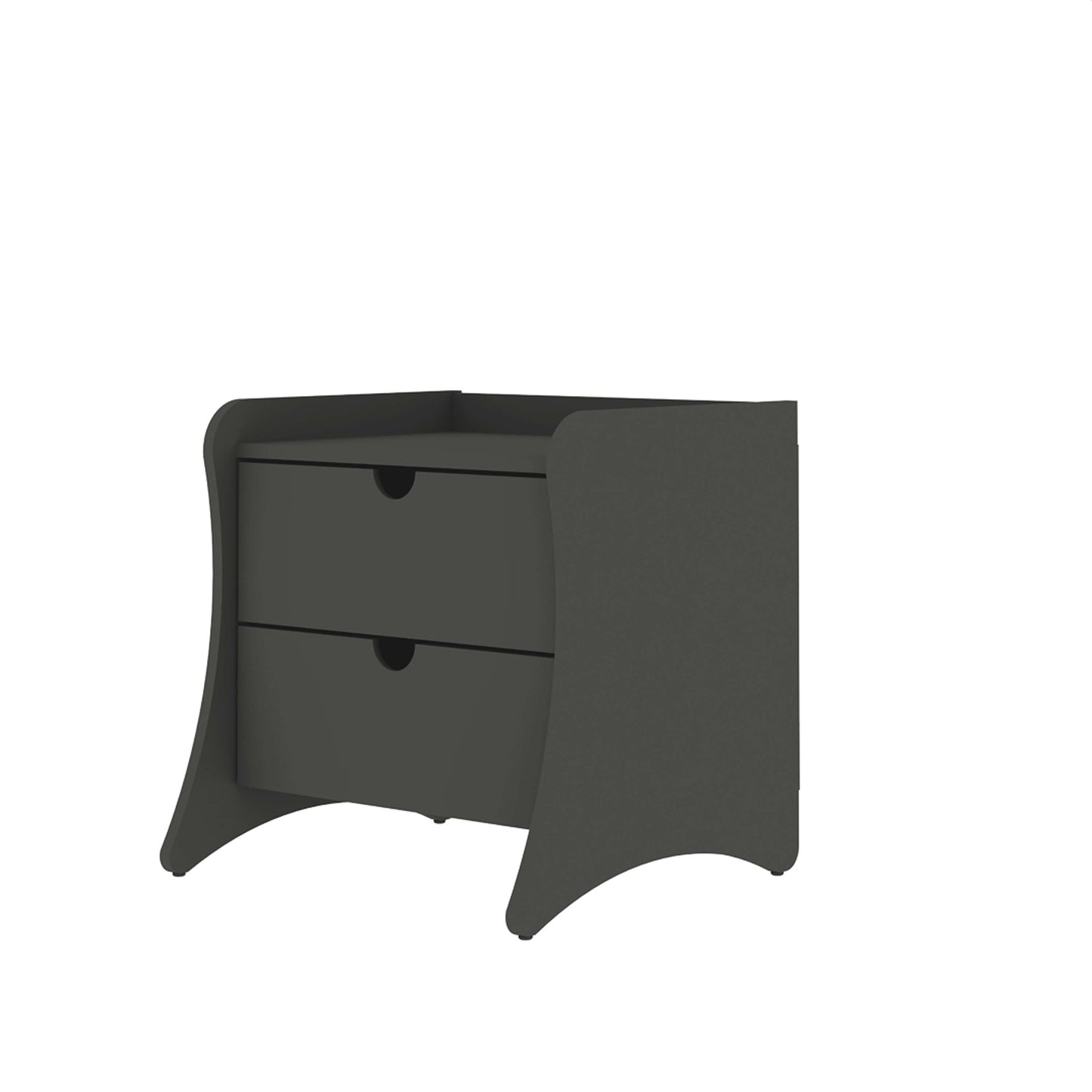 Manhattan Comfort Coney Mid-Century Modern 2-Drawer Nightstand in Grey (Set of 2) 2-181GMC9
