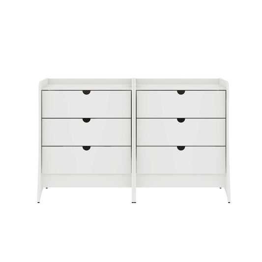 Coney Mid-Century Modern 28" Nightstand in White (3-Drawer) - Set of 2 2-182GMC1