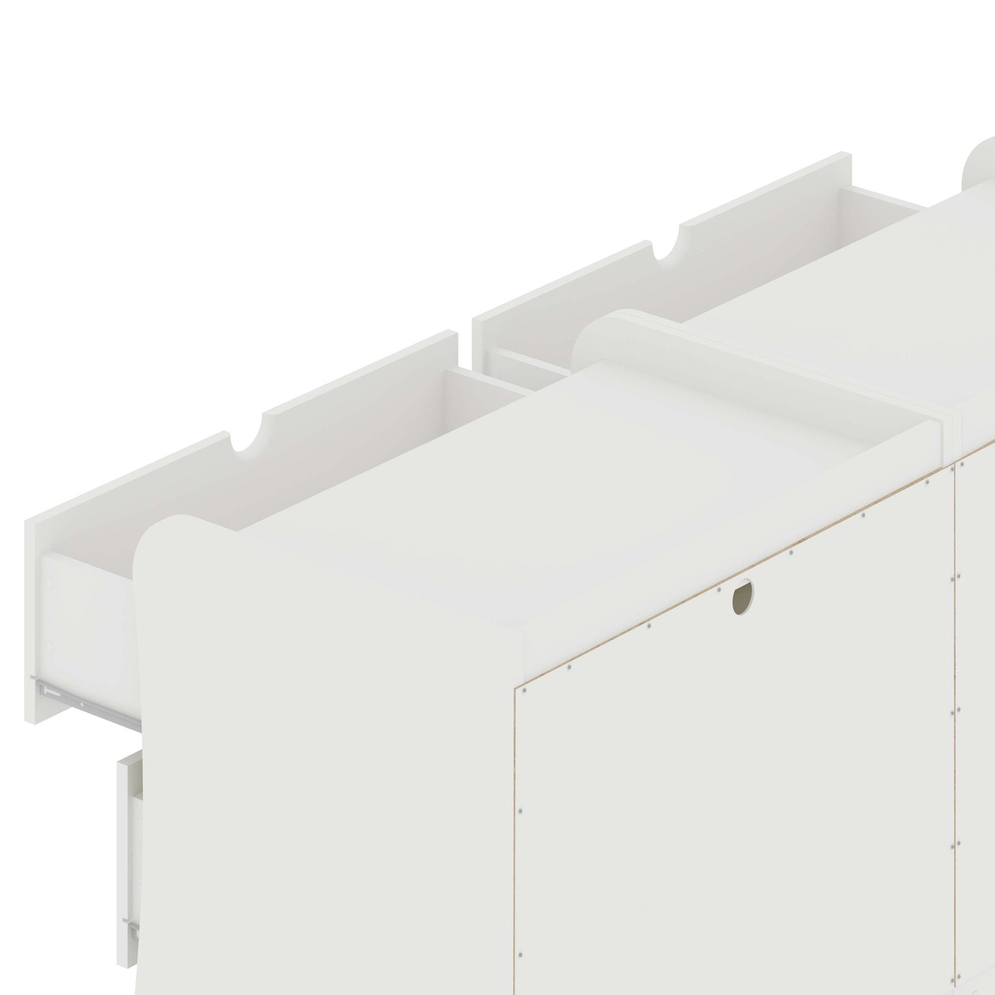 Manhattan Comfort Coney Mid-Century Modern 3-Drawer Dresser in White (Set of 2) 2-182GMC1