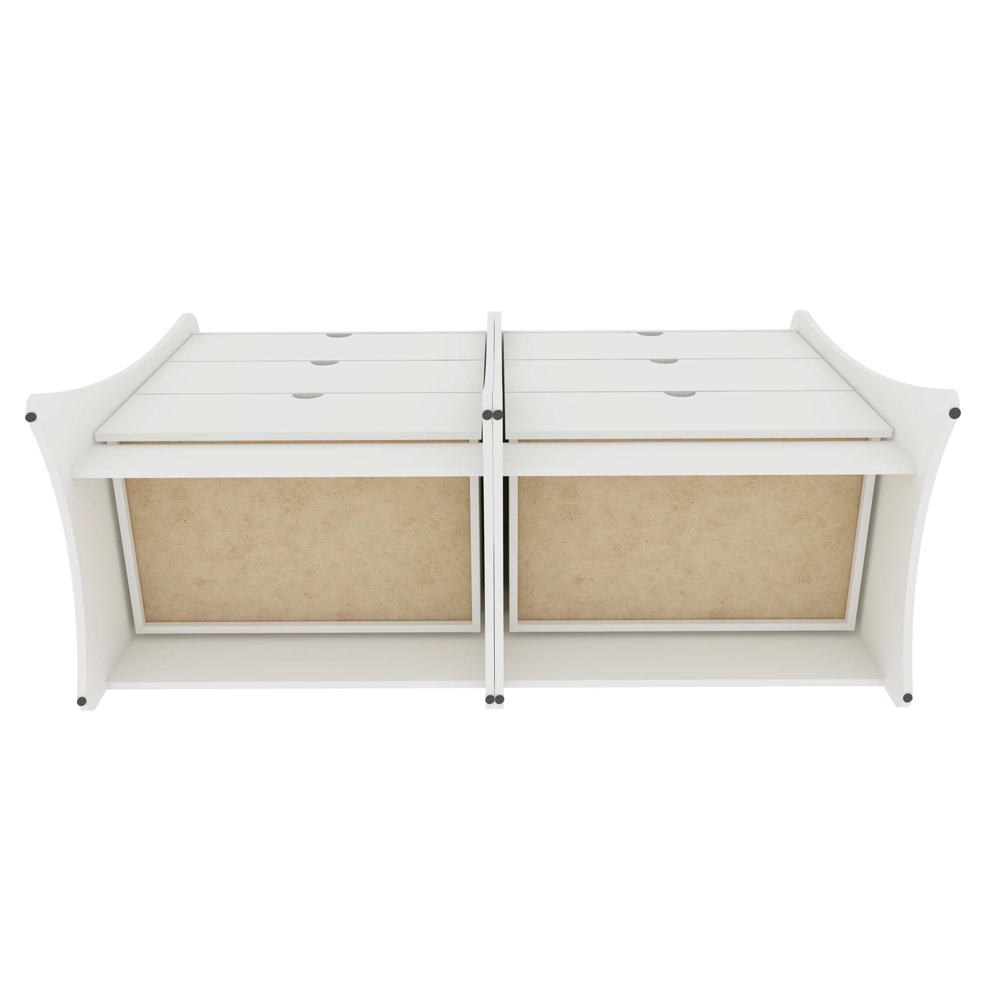 Manhattan Comfort Coney Mid-Century Modern 3-Drawer Dresser in White (Set of 2) 2-182GMC1