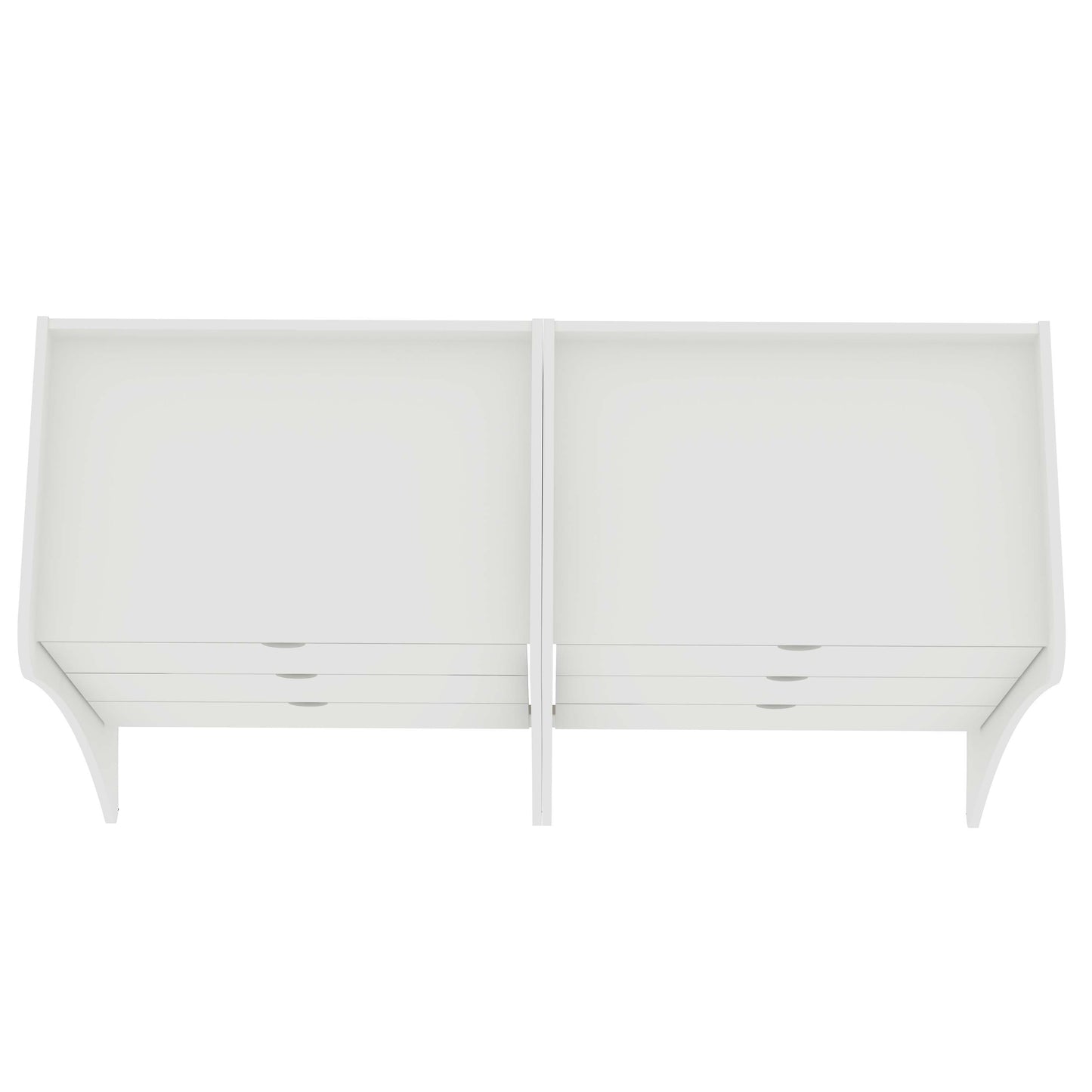 Manhattan Comfort Coney Mid-Century Modern 3-Drawer Dresser in White (Set of 2) 2-182GMC1