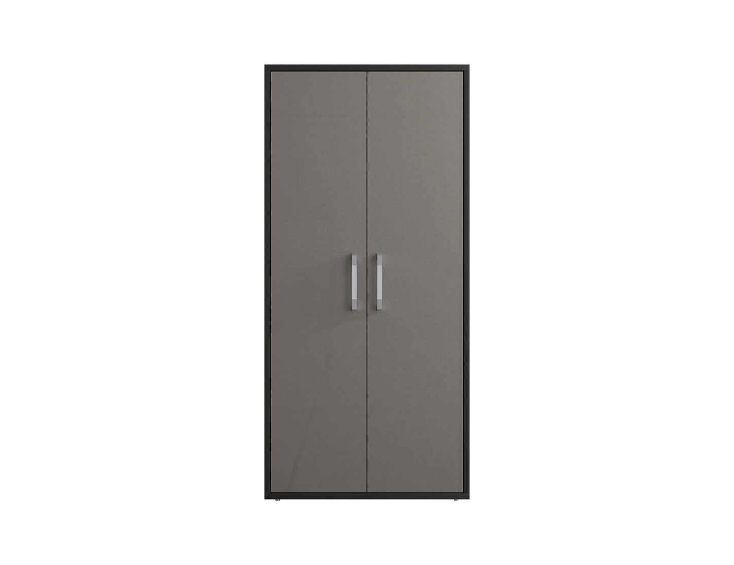 Manhattan Comfort Eiffel Storage Cabinet in Matte Black and Grey (Set of 2) 2-250BMC85