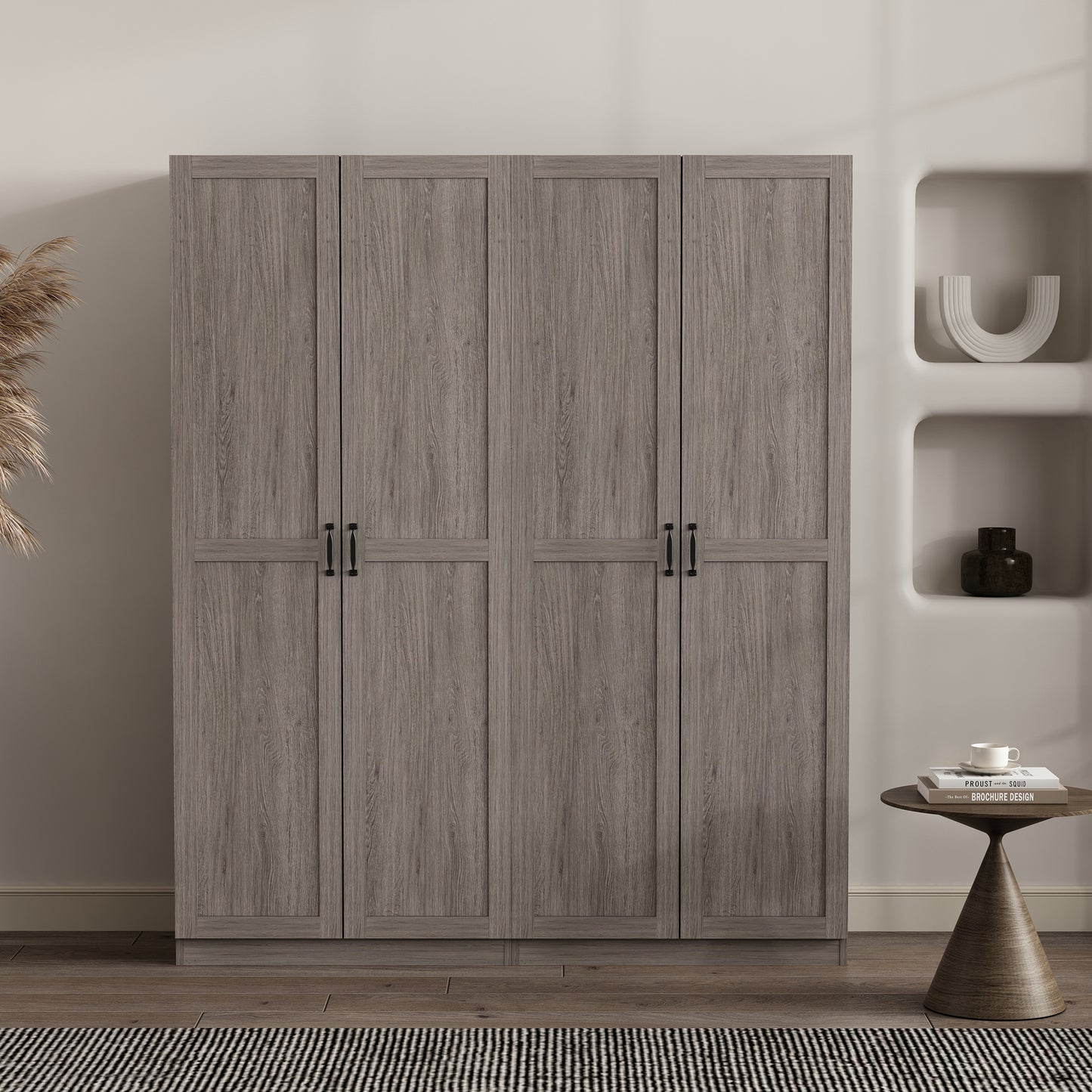 Cornelia Modern 30" Storage Cabinet in Gray (7-Shelf) - Set of 2 2-2BC-GY