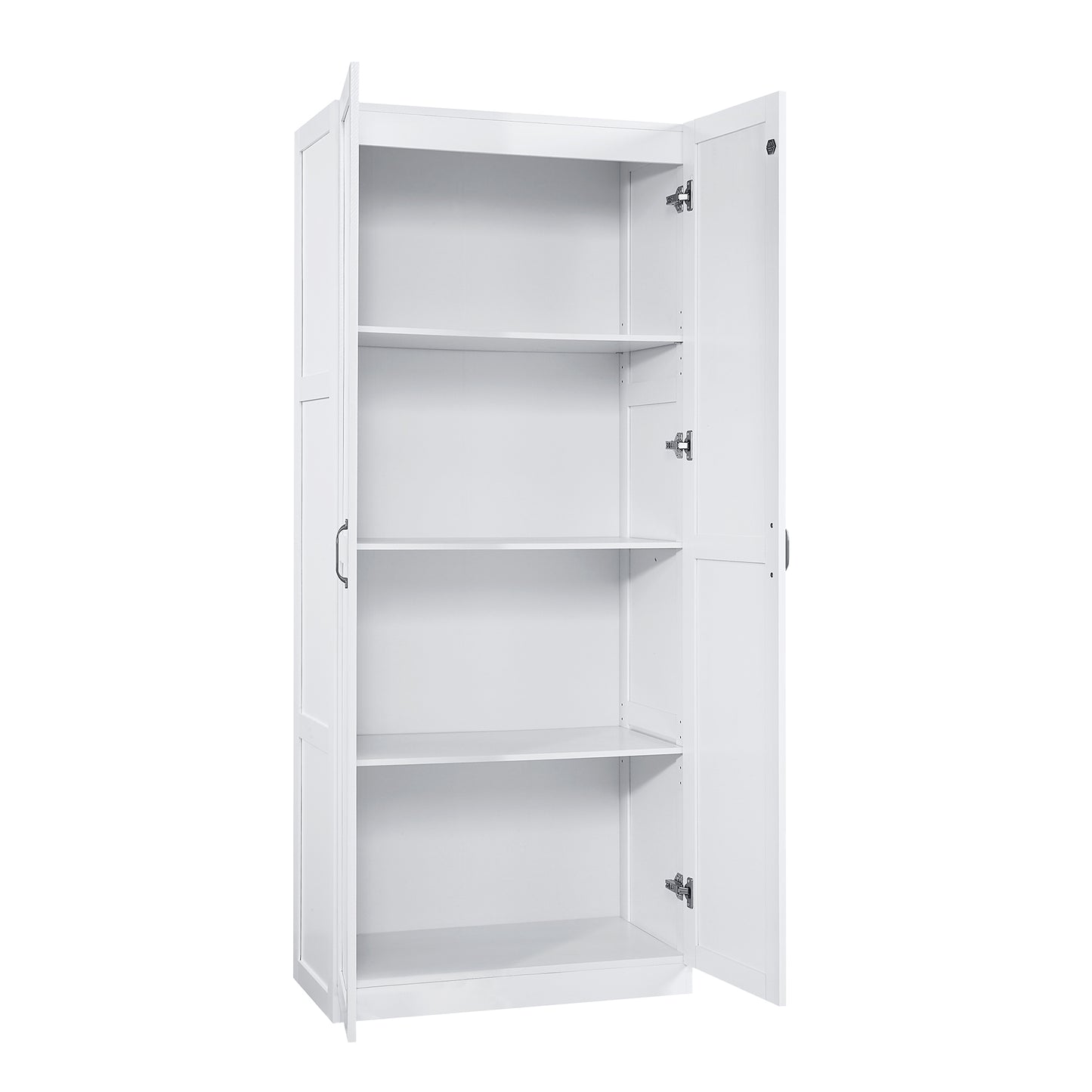 Cornelia Modern 30" Storage Cabinet in White (4-Shelf) - Set of 2 2-3BC-WH