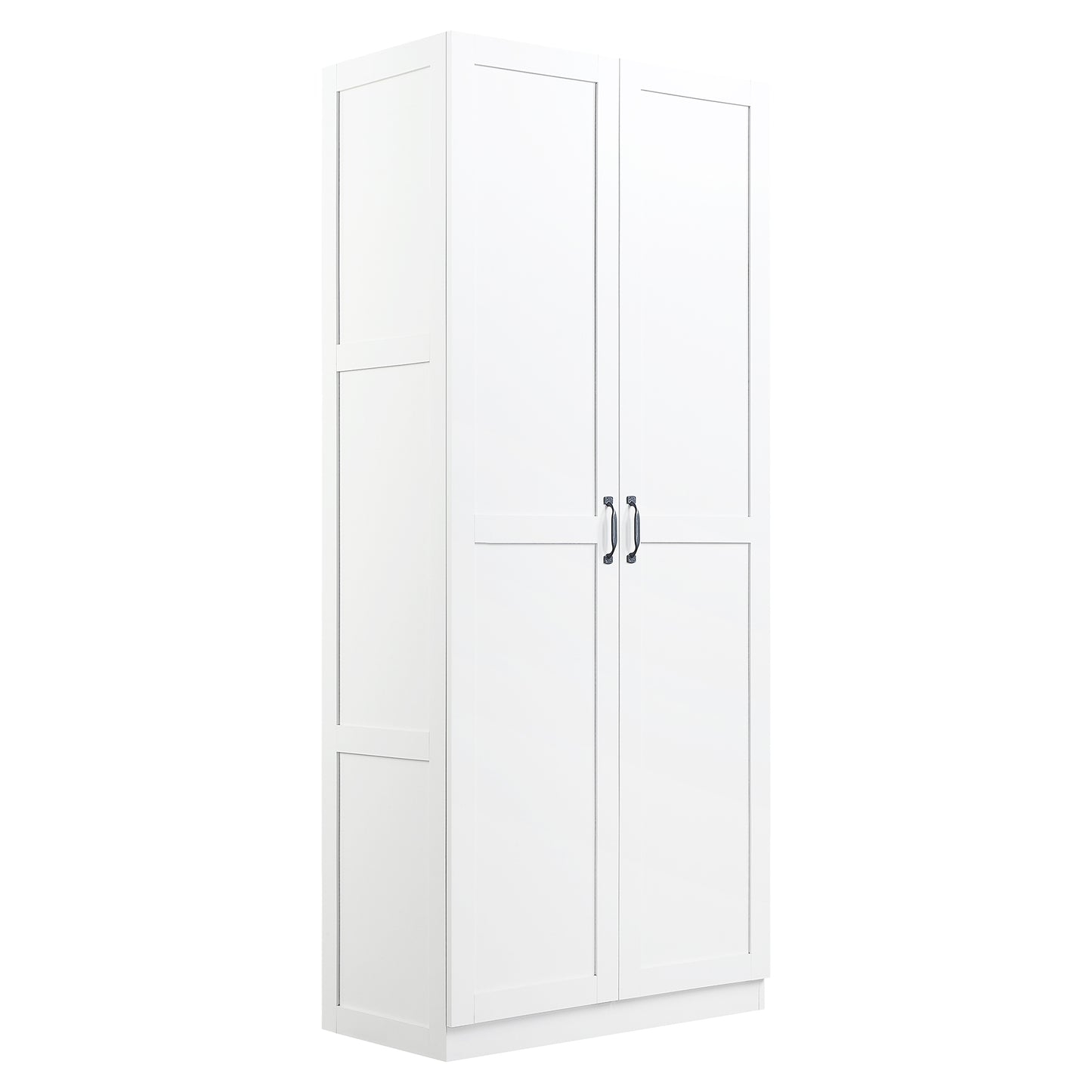 Cornelia Modern 30" Storage Cabinet in White (4-Shelf) - Set of 2 2-3BC-WH