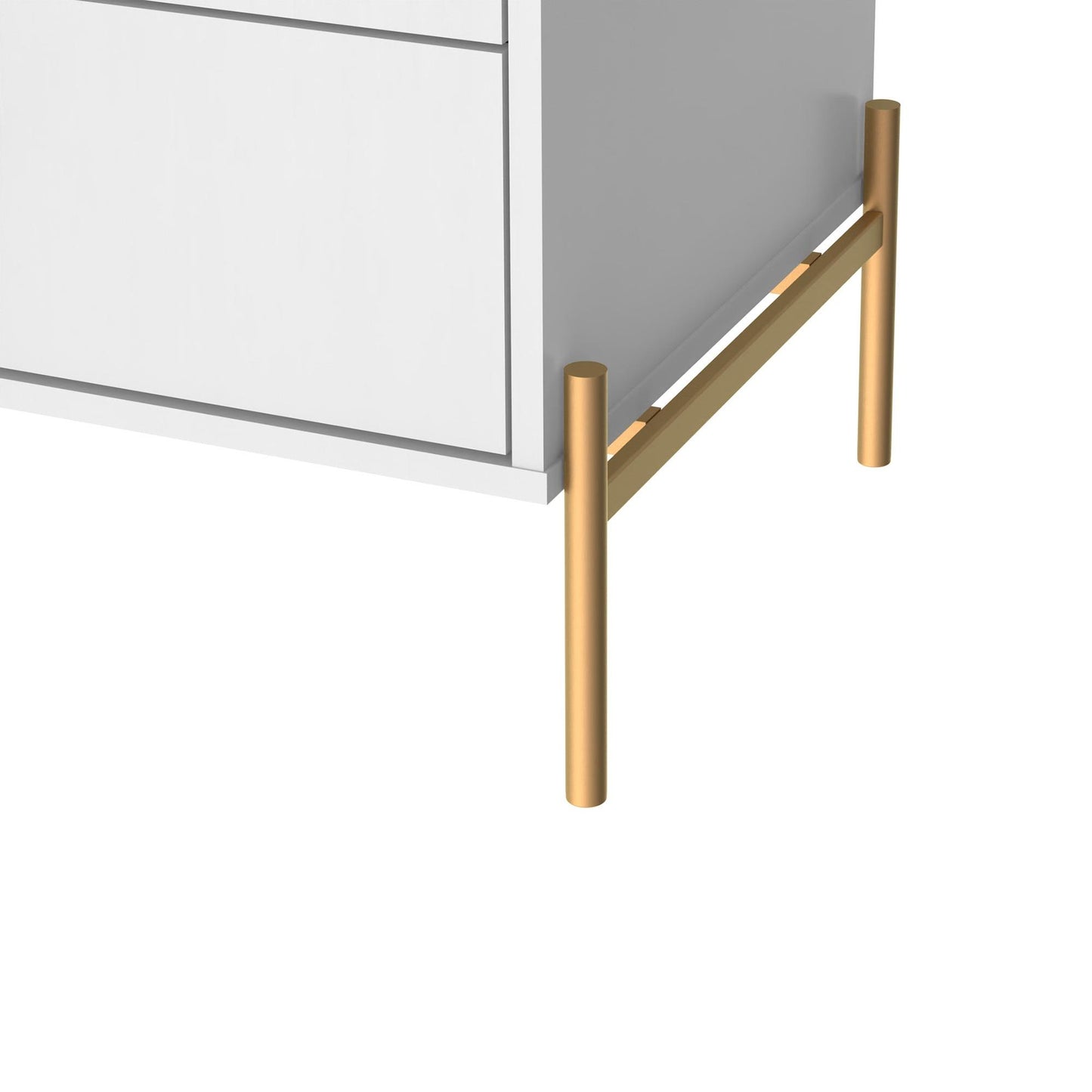 Manhattan Comfort Jasper Full Extension Drawer Nightstand in White Gloss (Set of 2) 2-51351