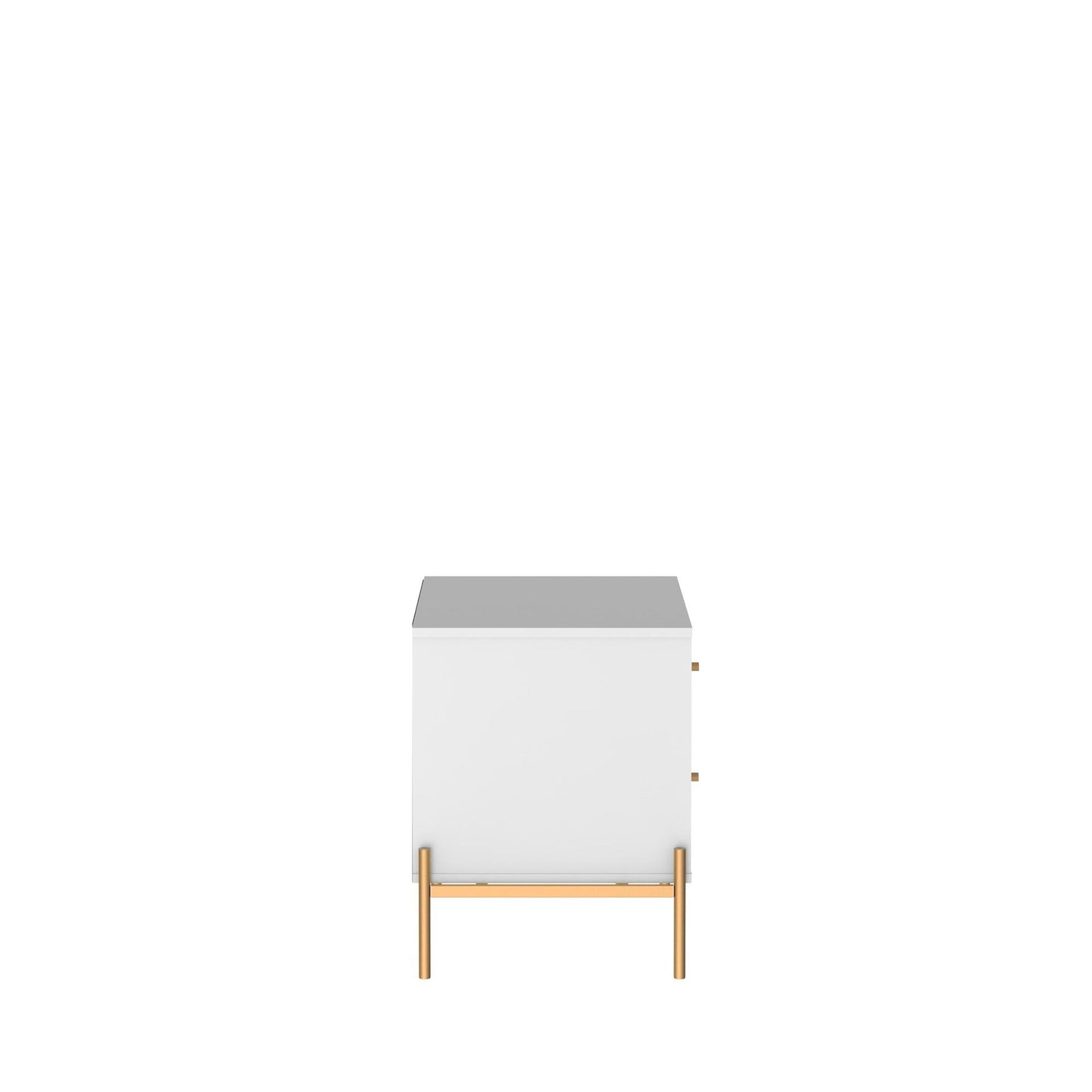 Manhattan Comfort Jasper Full Extension Drawer Nightstand in White Gloss (Set of 2) 2-51351