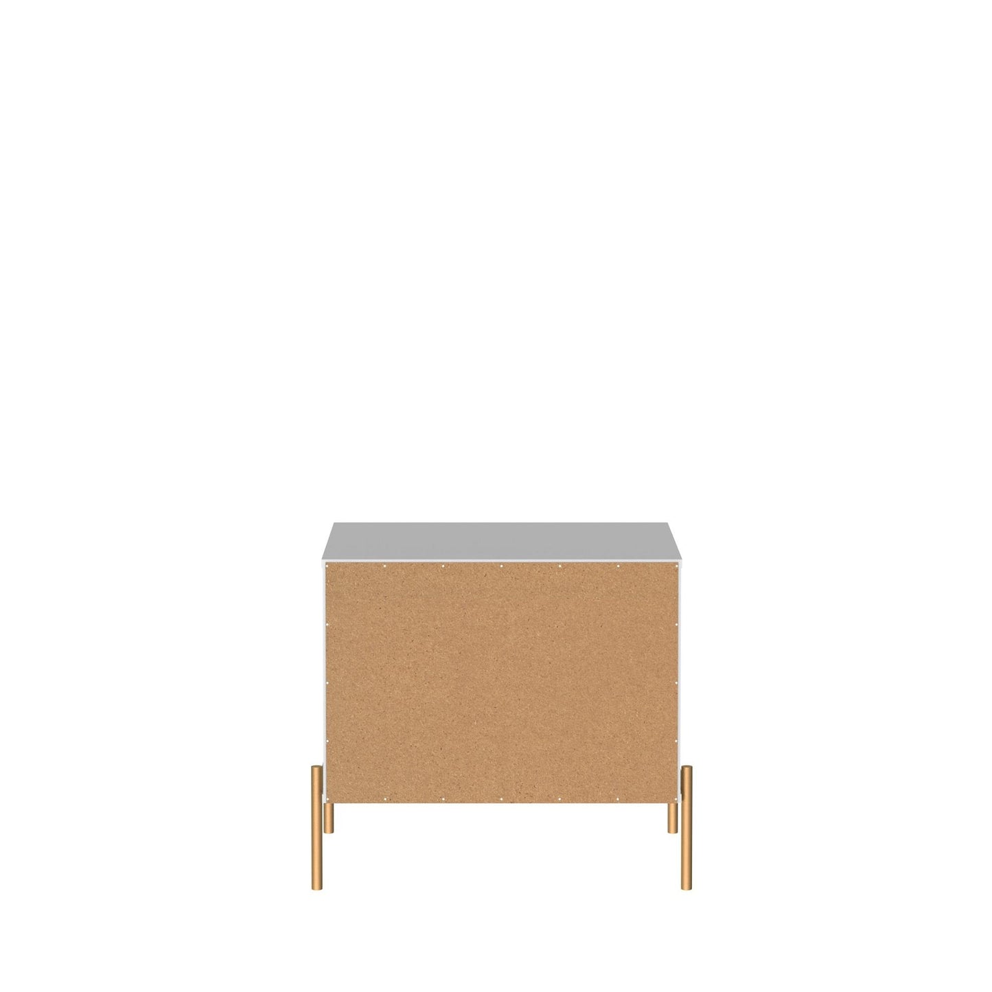 Manhattan Comfort Jasper Full Extension Drawer Nightstand in White Gloss (Set of 2) 2-51351