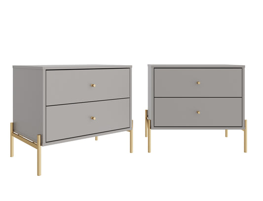 Jasper Modern 25" Nightstand in Sage Gray (2-Drawer) - Set of 2 2-51352