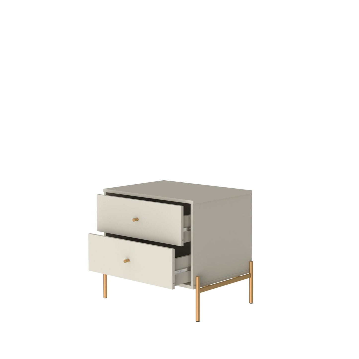 Jasper Modern 25" Nightstand in Off White (2-Drawer) - Set of 2 2-51353