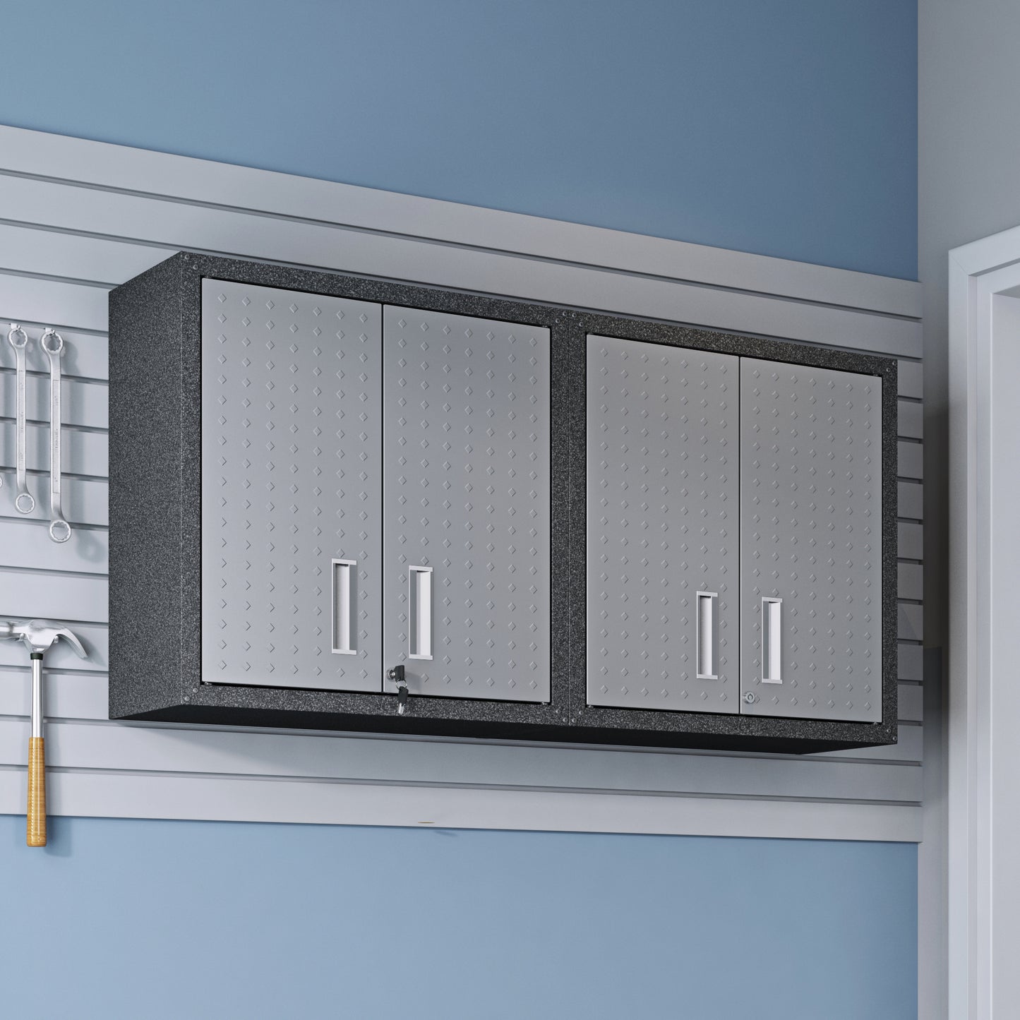 Fortress Modern 30" Floating Garage Cabinet in Dark Gray - Set of 2 2-5GMC