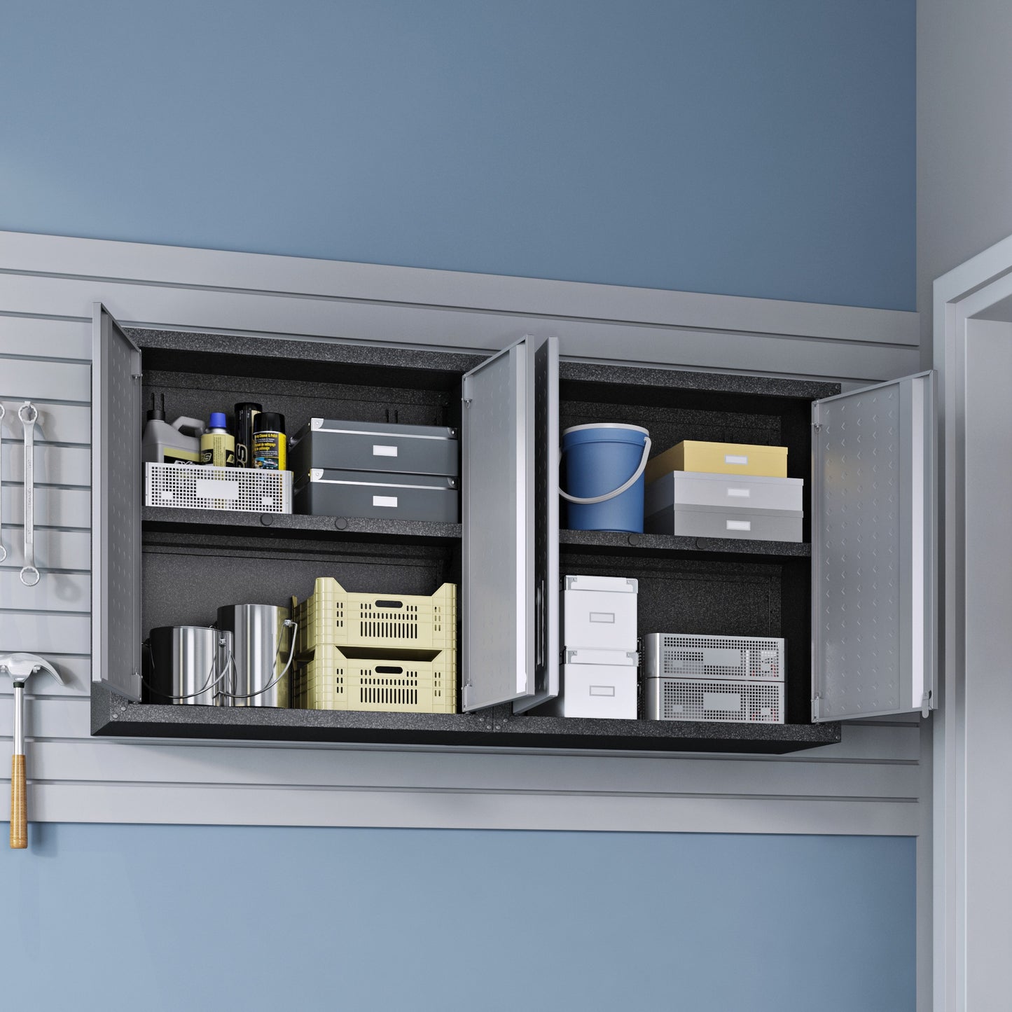 Fortress Modern 30" Floating Garage Cabinet in Dark Gray - Set of 2 2-5GMC