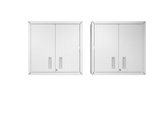 Fortress Modern 30" Floating Garage Cabinet in White - Set of 2 2-5GMC-WH