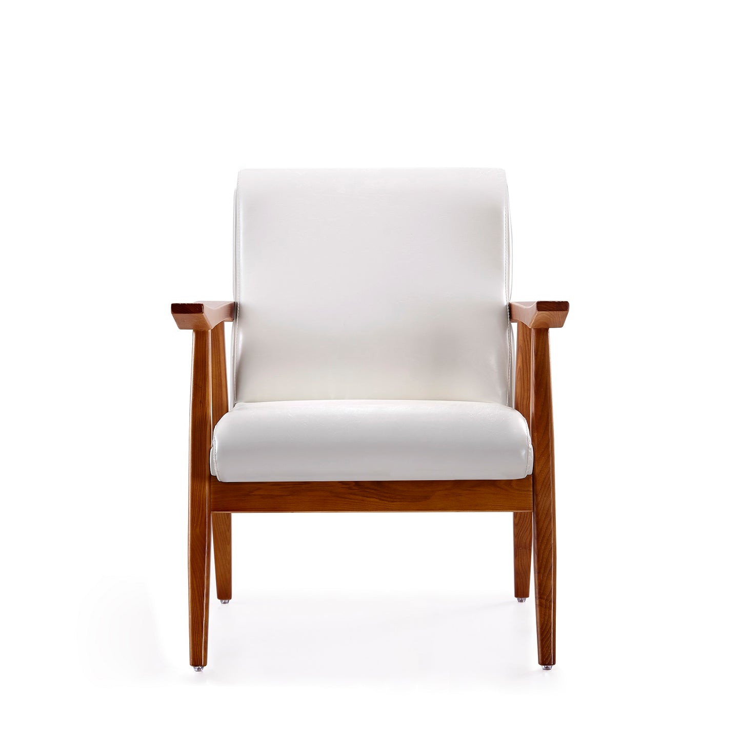 Manhattan Comfort ArchDuke White and Amber Faux Leather Accent Chair (Set of 2) 2-AC001-WH
