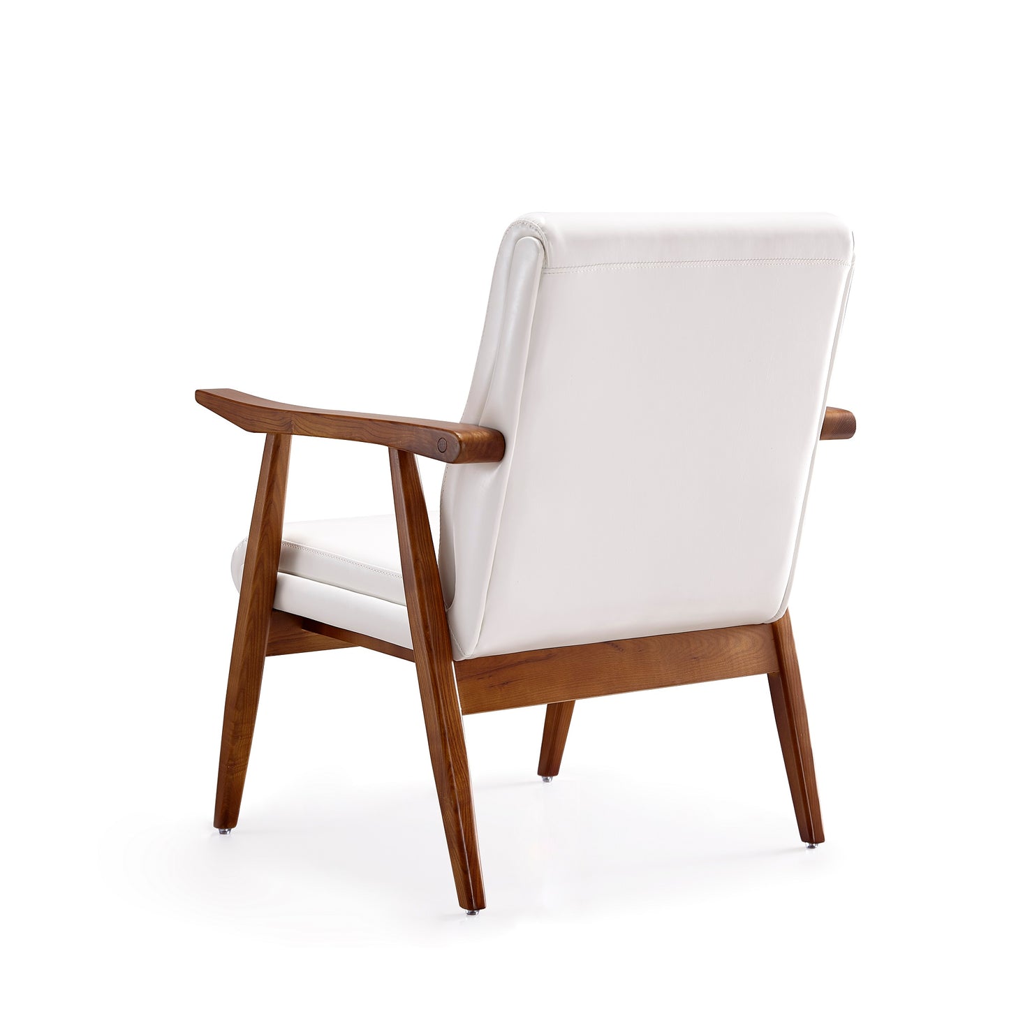 Manhattan Comfort ArchDuke White and Amber Faux Leather Accent Chair (Set of 2) 2-AC001-WH