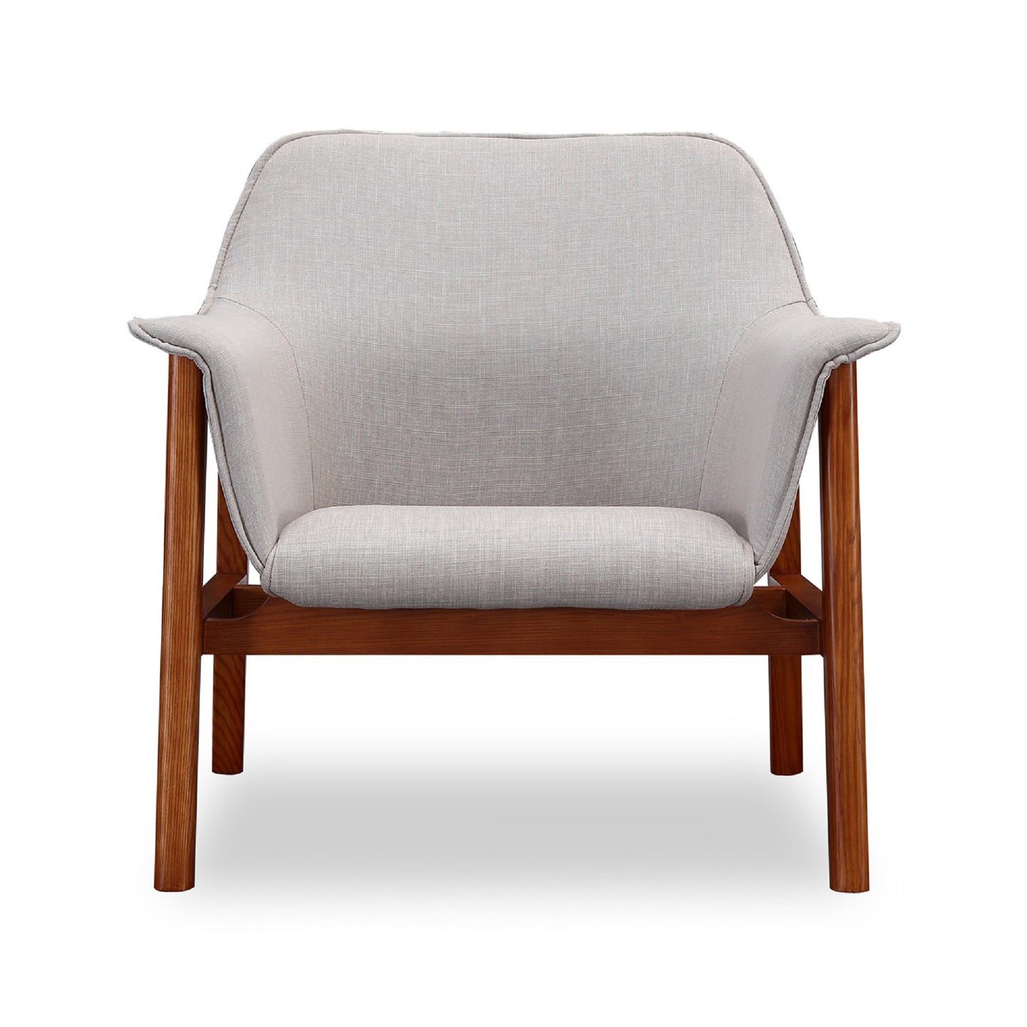 Miller Mid-Century Modern Linen Weave Accent Armchair in Gray - Set of 2 2-AC007-GY